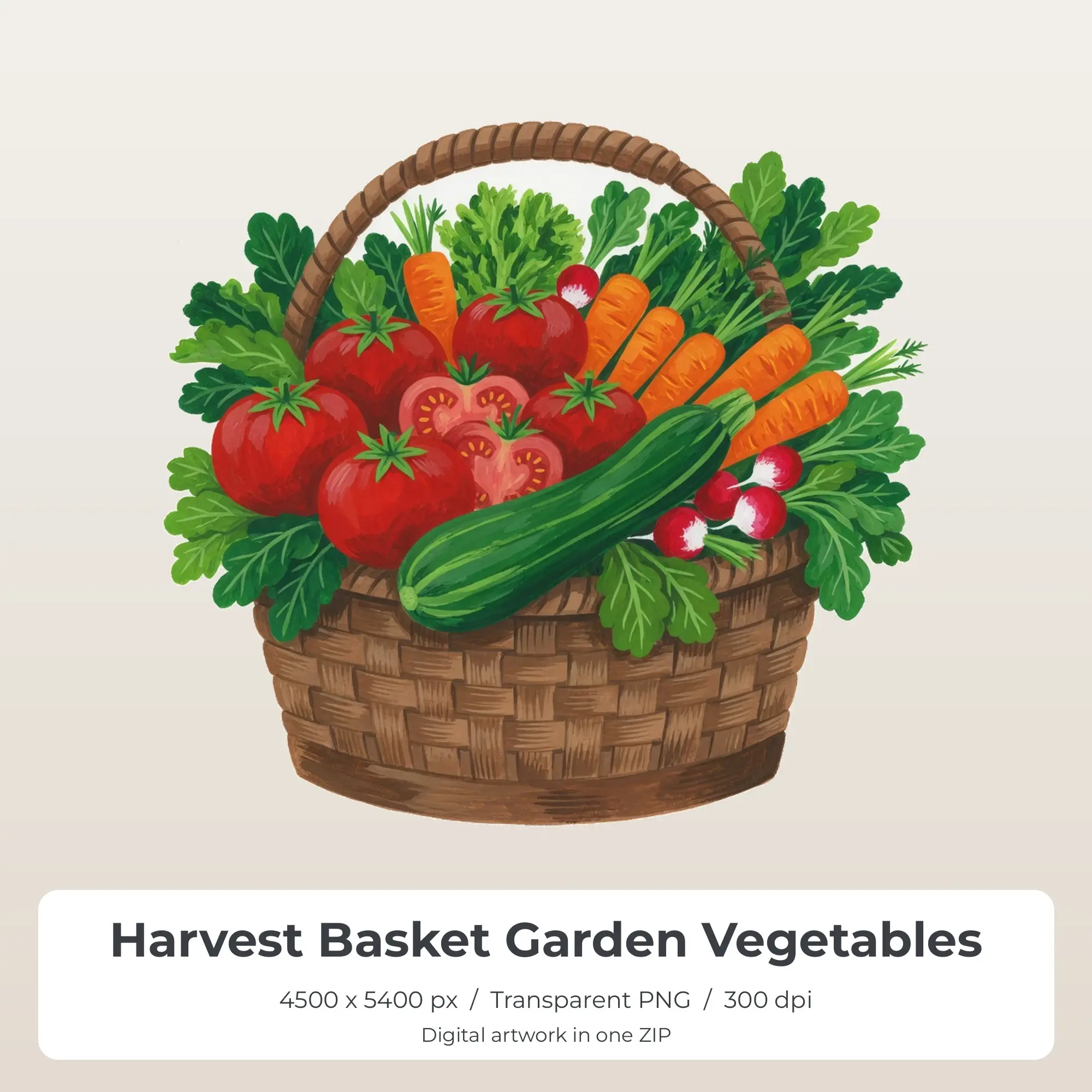 Harvest Basket Garden Vegetables Sublimation Design PNG for Shirts preview
