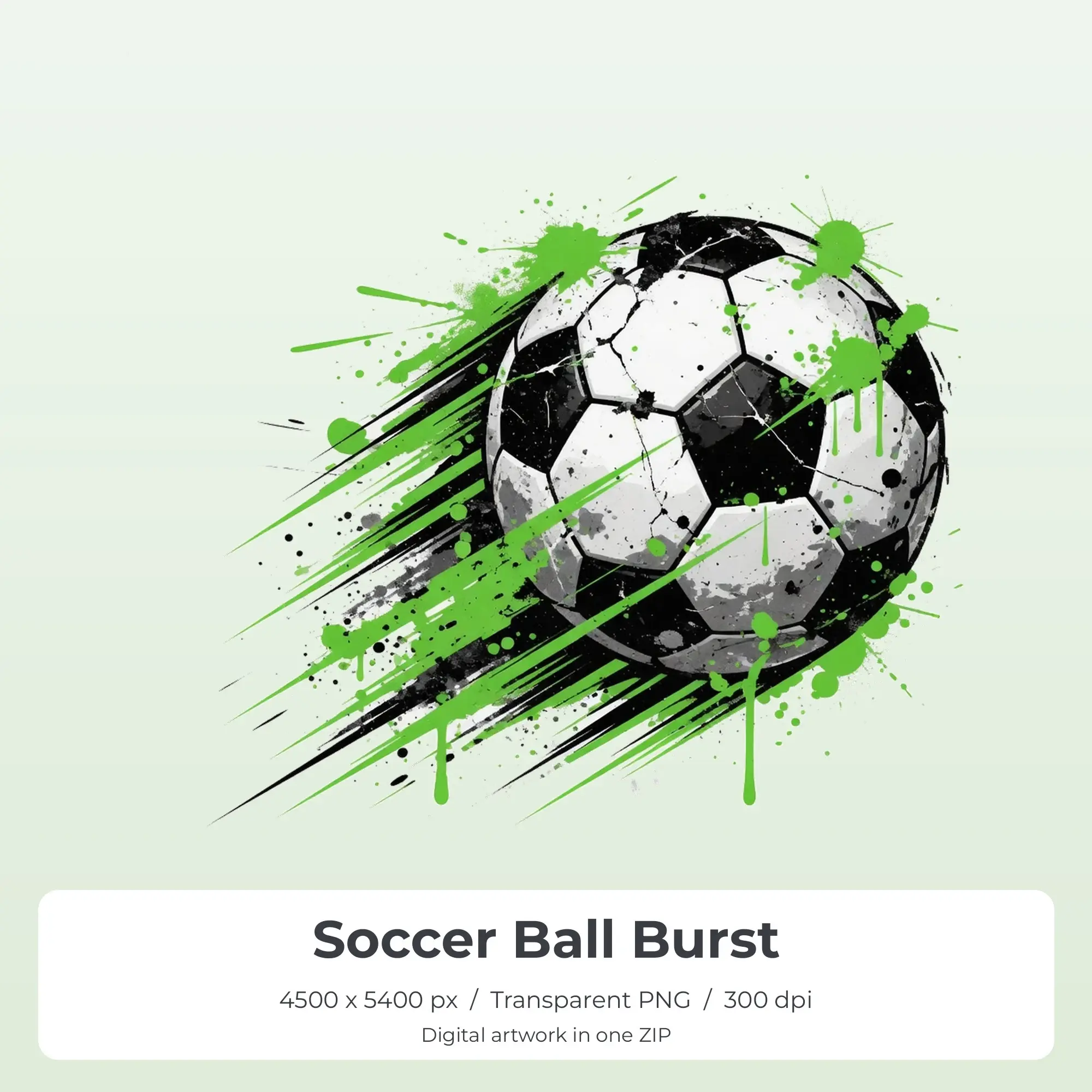Soccer Ball Burst T-Shirt Design PNG, Sublimation Ready preview