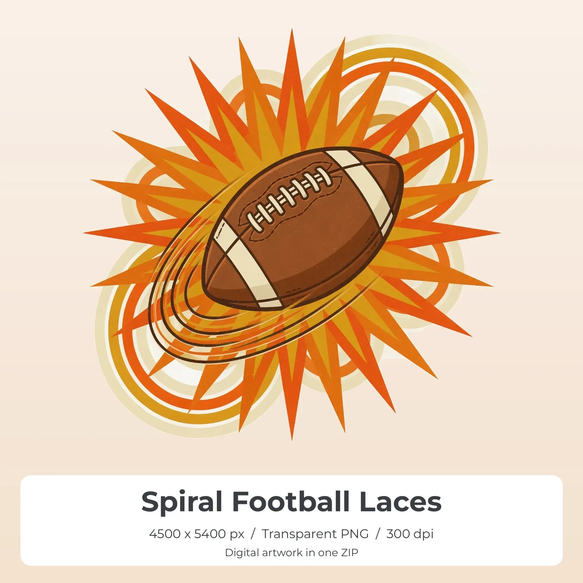Spiral Football Laces Sublimation Design PNG for Shirts preview