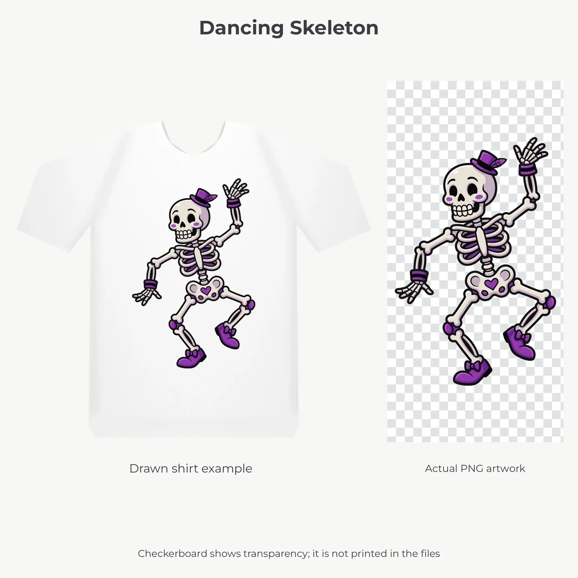Dancing Skeleton Sublimation Design PNG for Shirts, preview 2 of 2