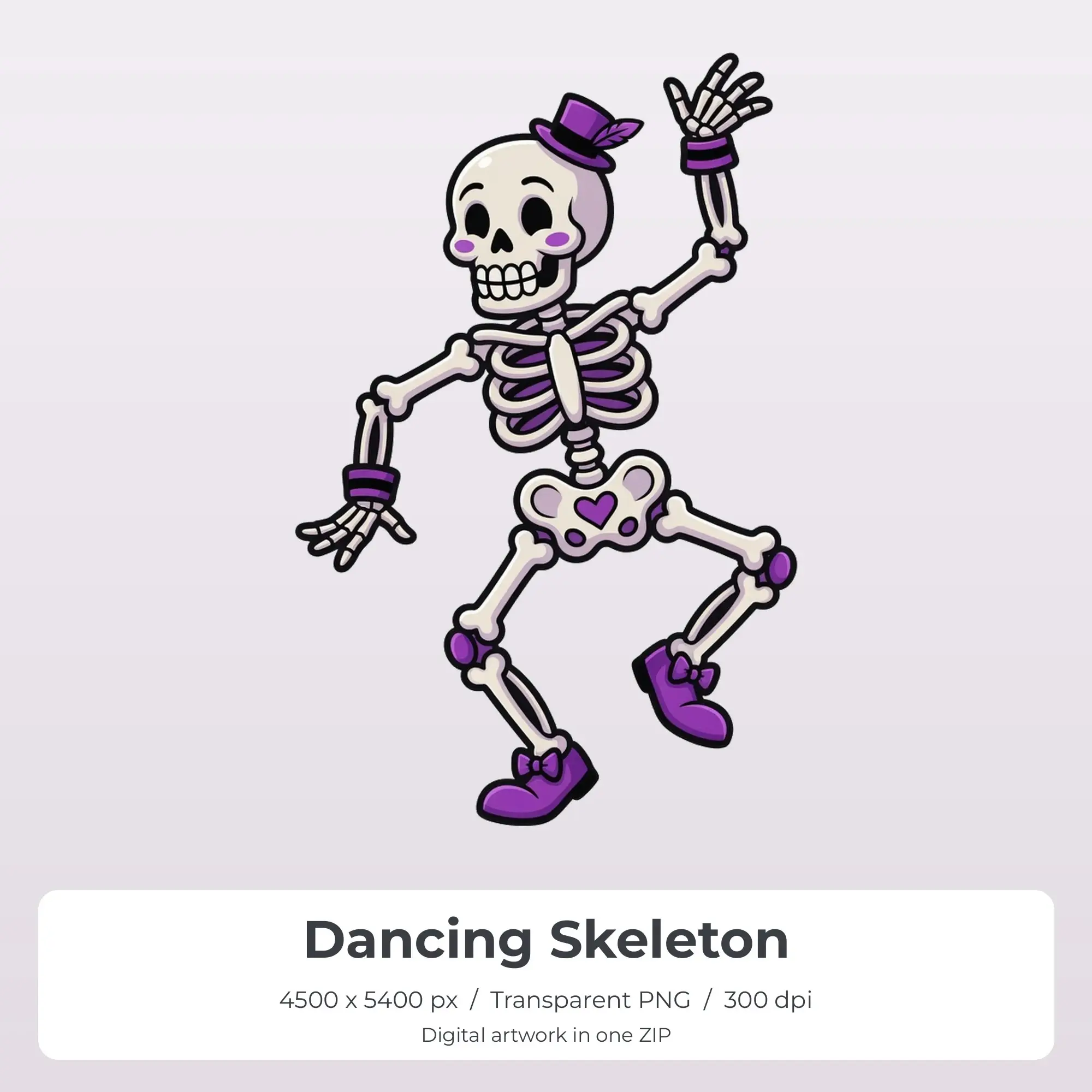 Dancing Skeleton Sublimation Design PNG for Shirts preview