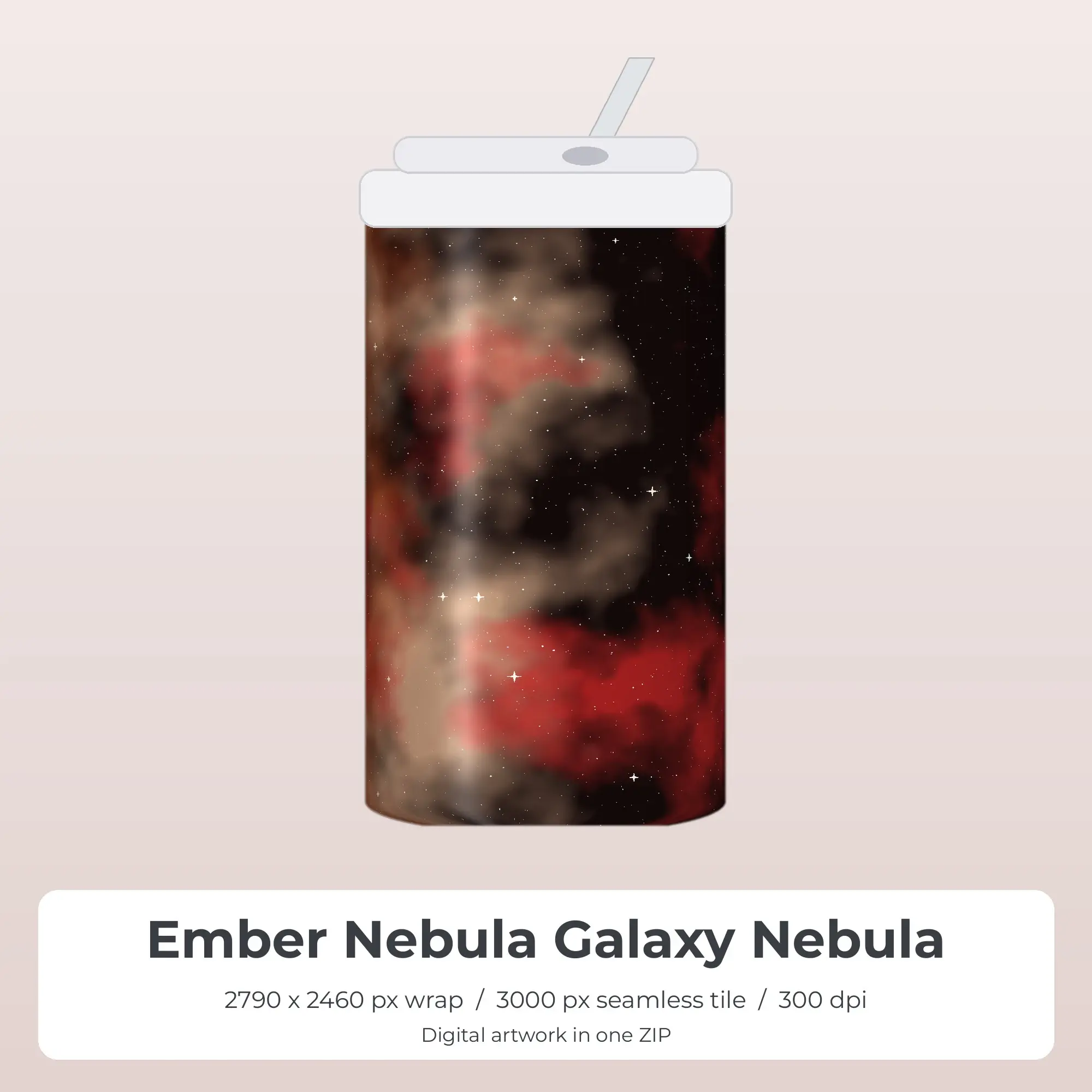 Ember Nebula Galaxy Nebula Tumbler Wrap PNG, 20oz Sublimation preview