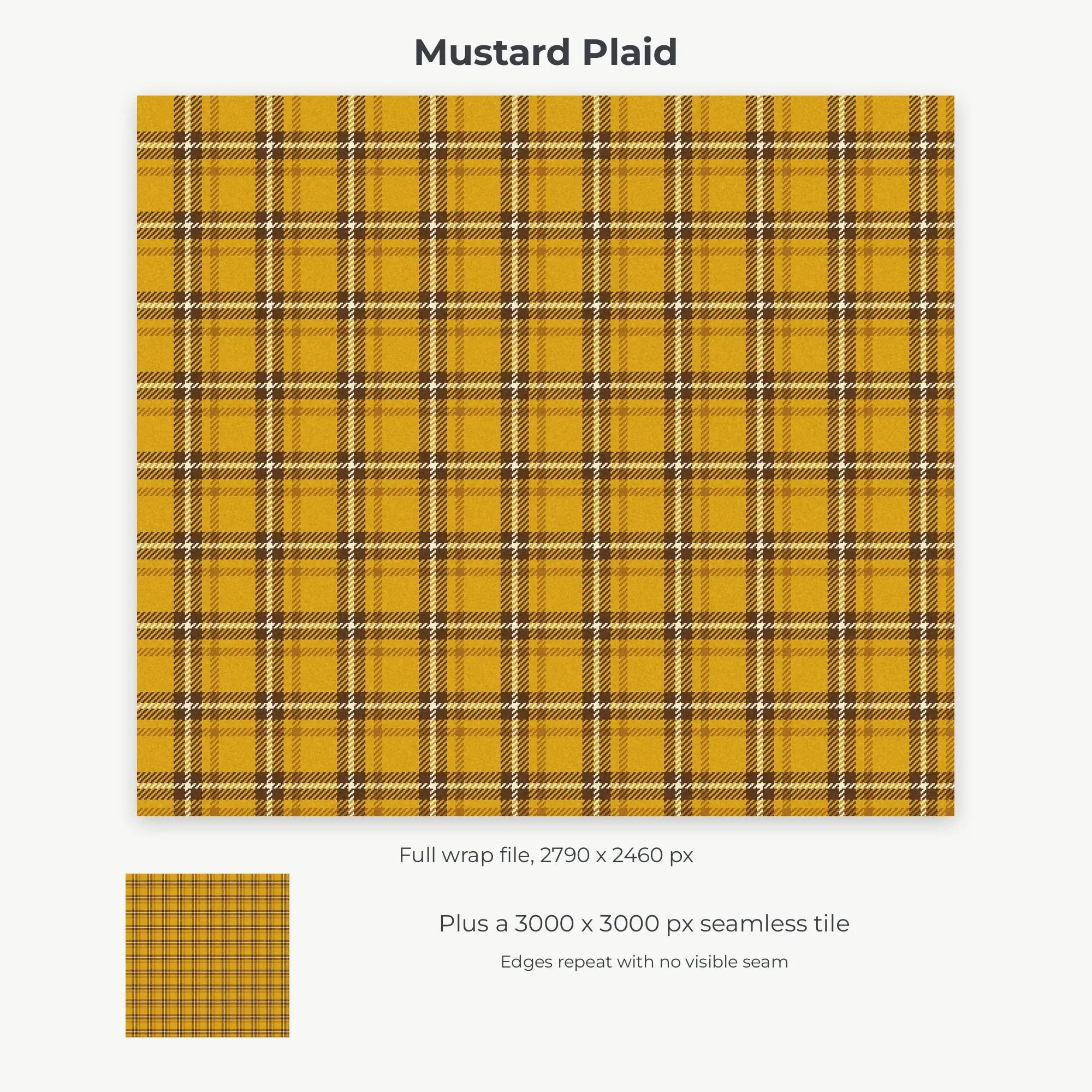 Mustard Plaid Tumbler Wrap PNG, 20oz Sublimation, preview 2 of 2