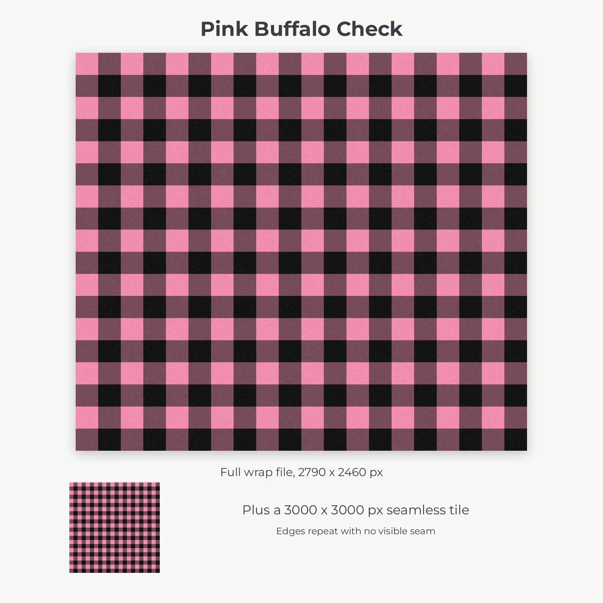 Pink Buffalo Check Tumbler Wrap PNG, 20oz Sublimation, preview 2 of 2