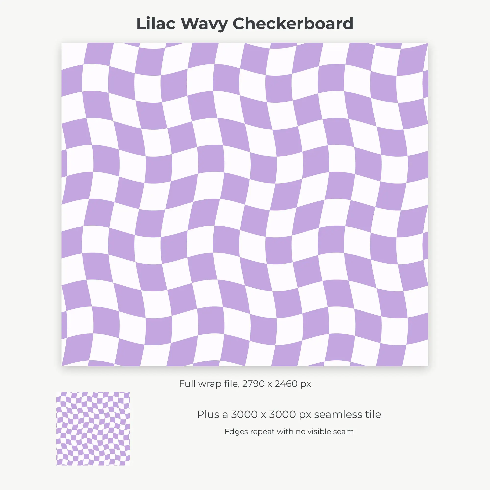 Lilac Wavy Checkerboard Tumbler Wrap PNG, 20oz Sublimation, preview 2 of 2