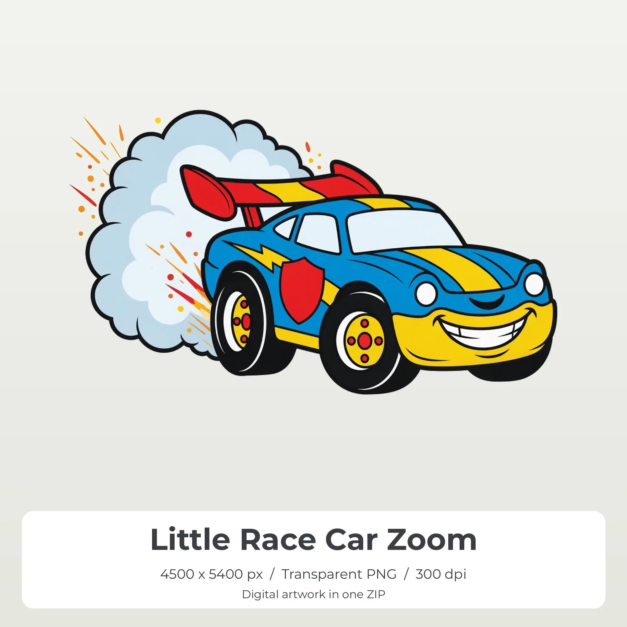Little Race Car Zoom PNG - Shirt Sublimation Design preview