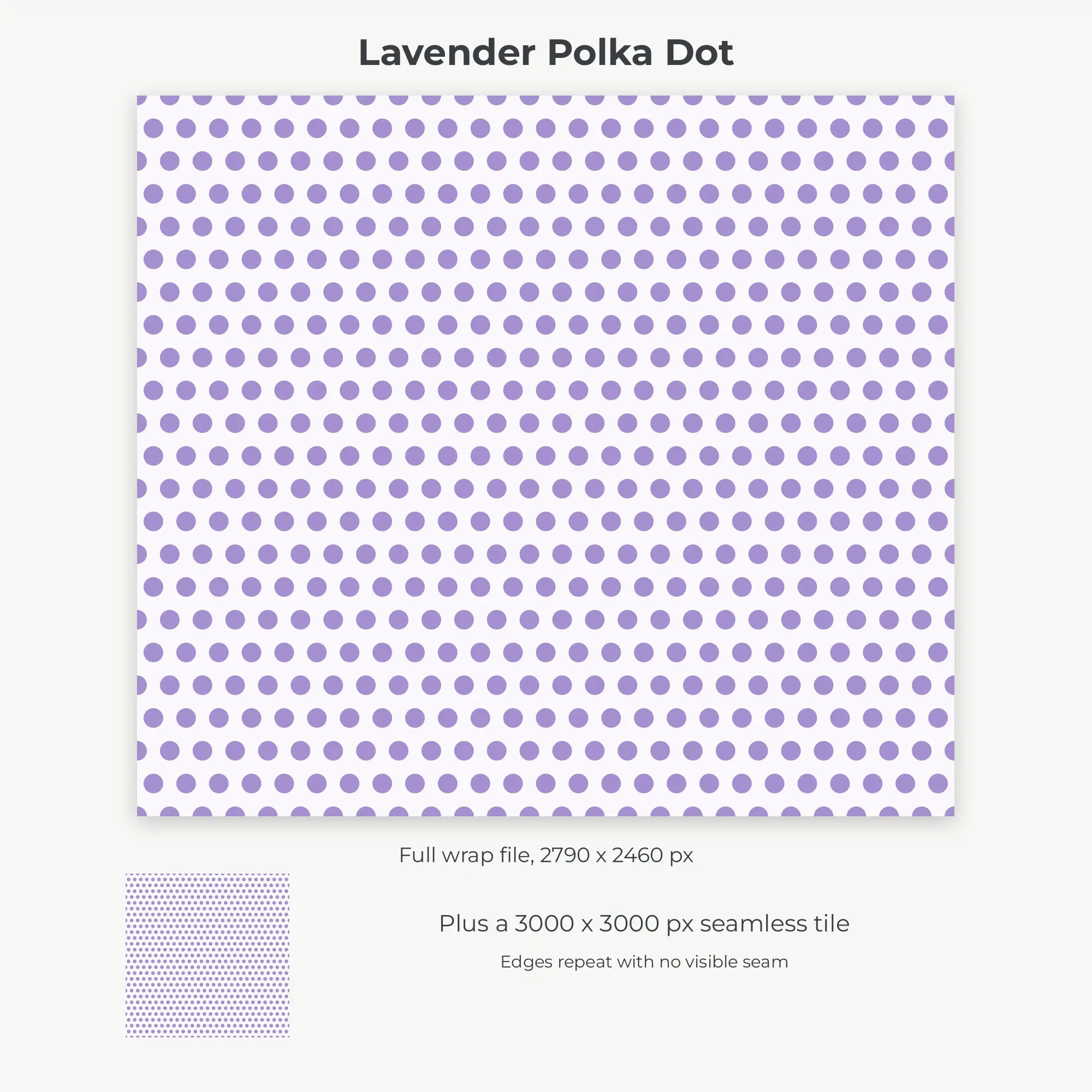 Lavender Polka Dot Tumbler Wrap PNG, 20oz Sublimation, preview 2 of 2