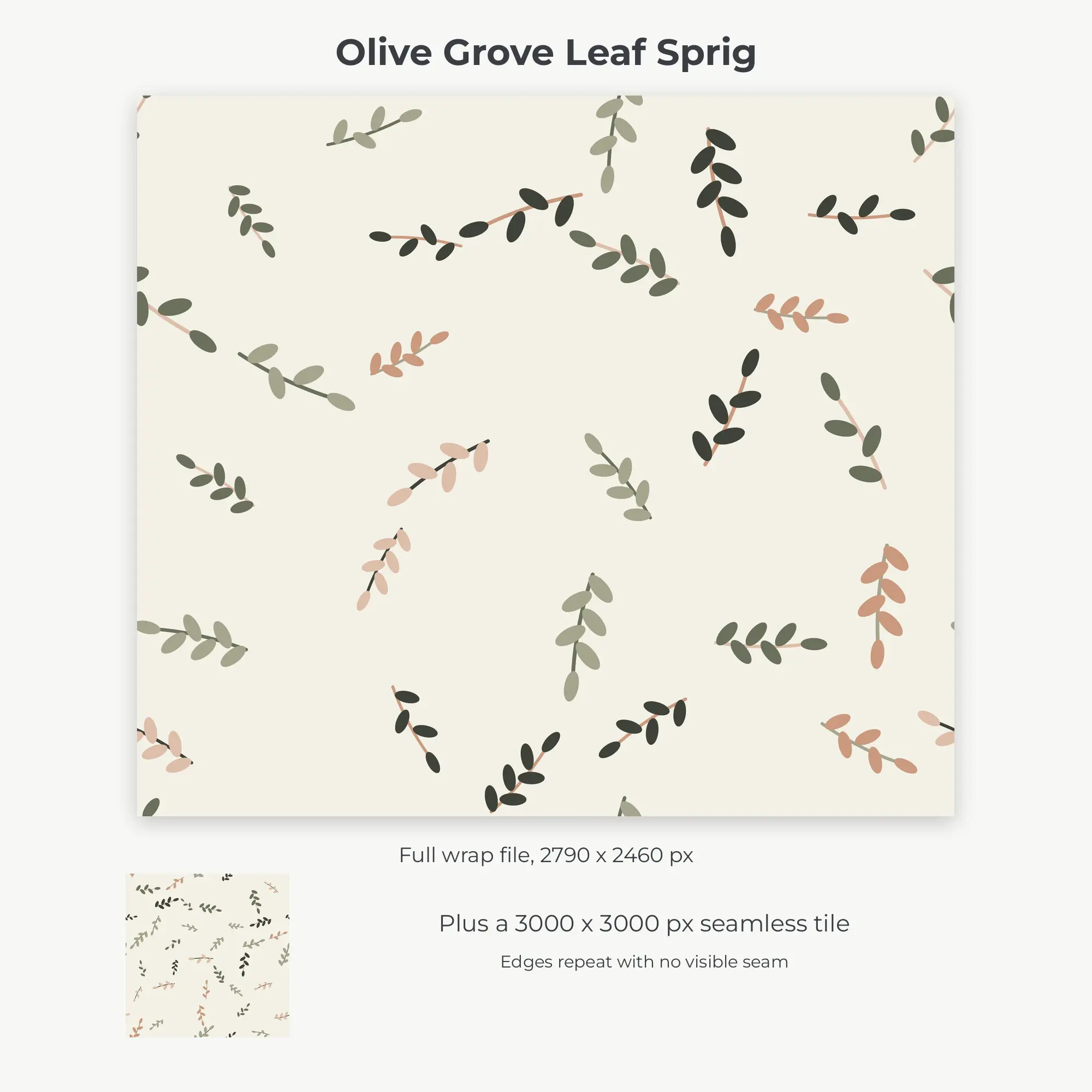 Olive Grove Leaf Sprig Tumbler Wrap PNG, 20oz Sublimation, preview 2 of 2