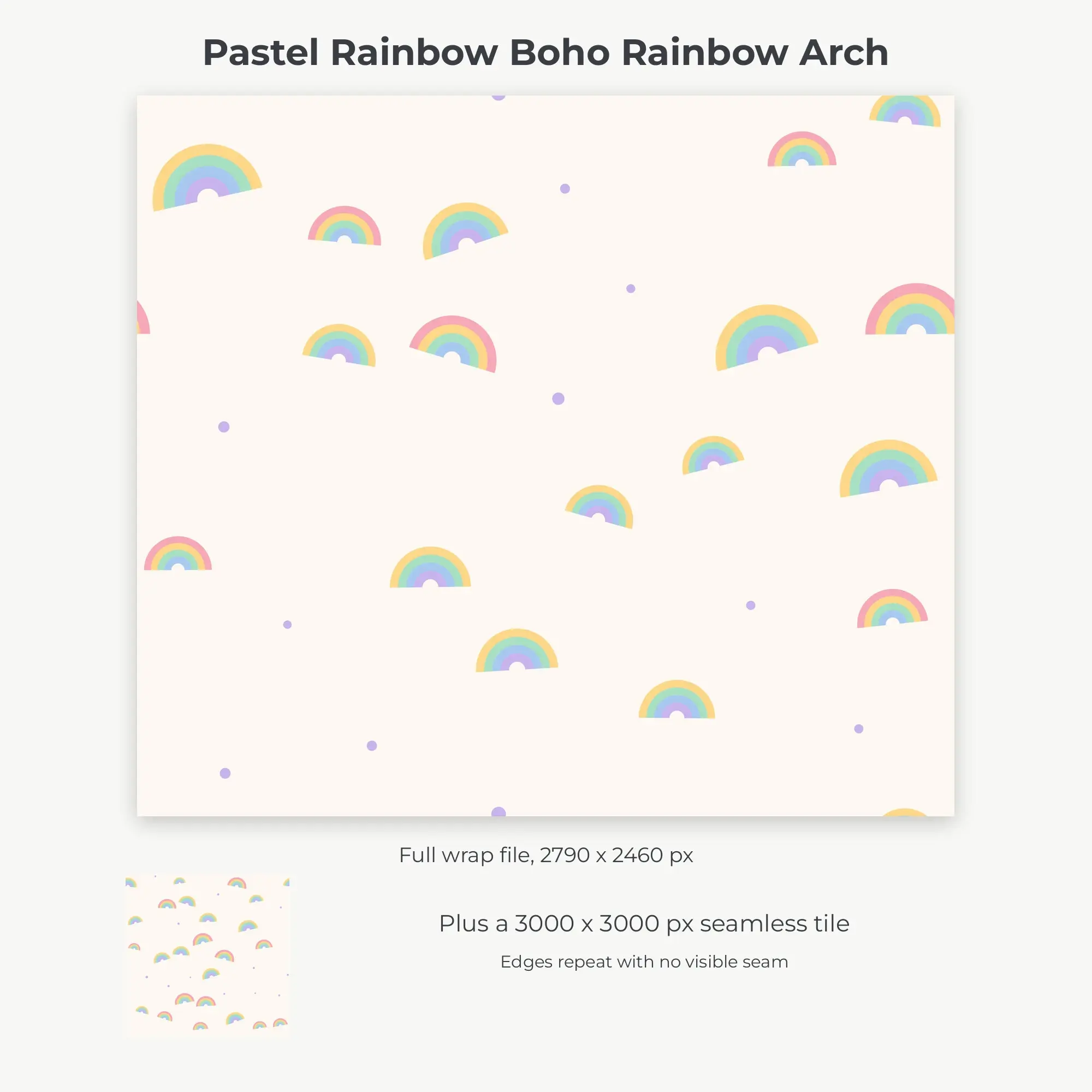 Pastel Rainbow Boho Rainbow Arch Tumbler Wrap PNG, 20oz Sublimation, preview 2 of 2