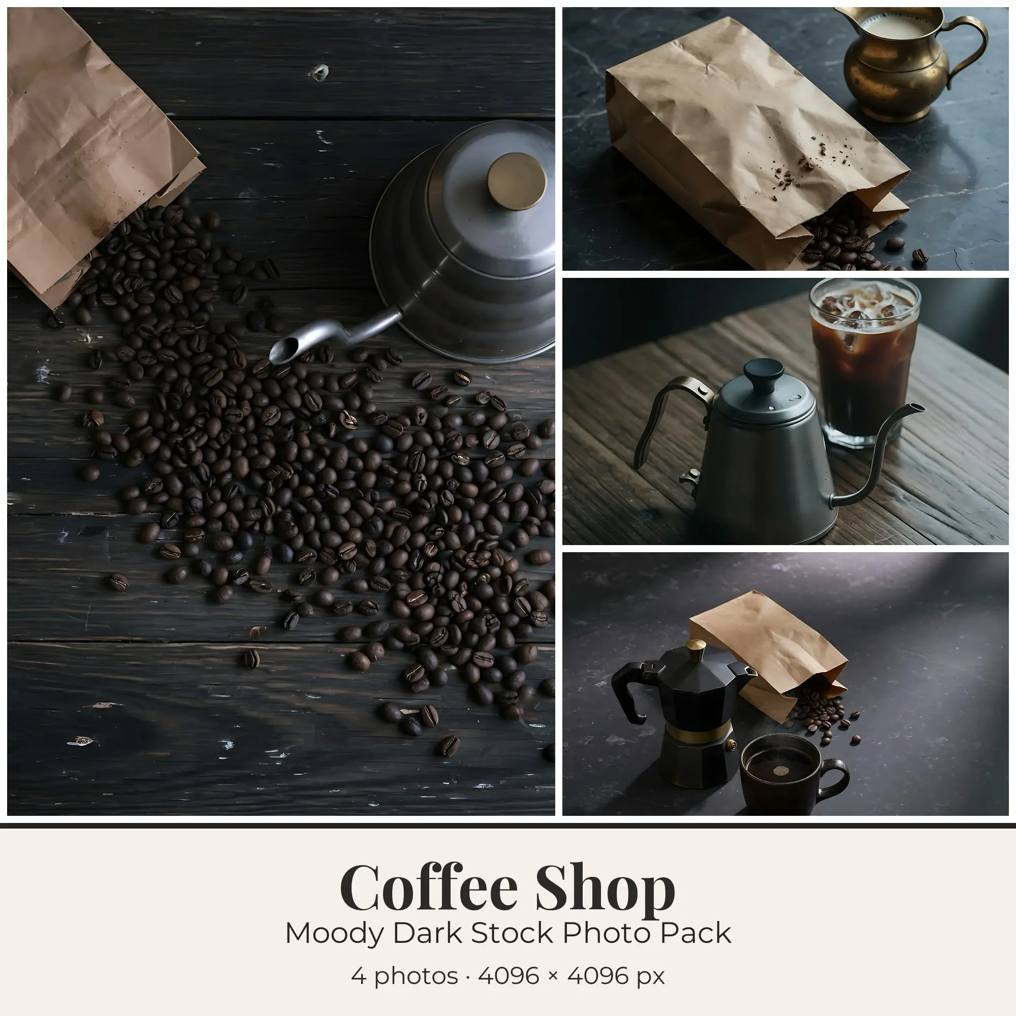 Stock Photos: Moody Dark Coffee Shop, 4 JPGs preview