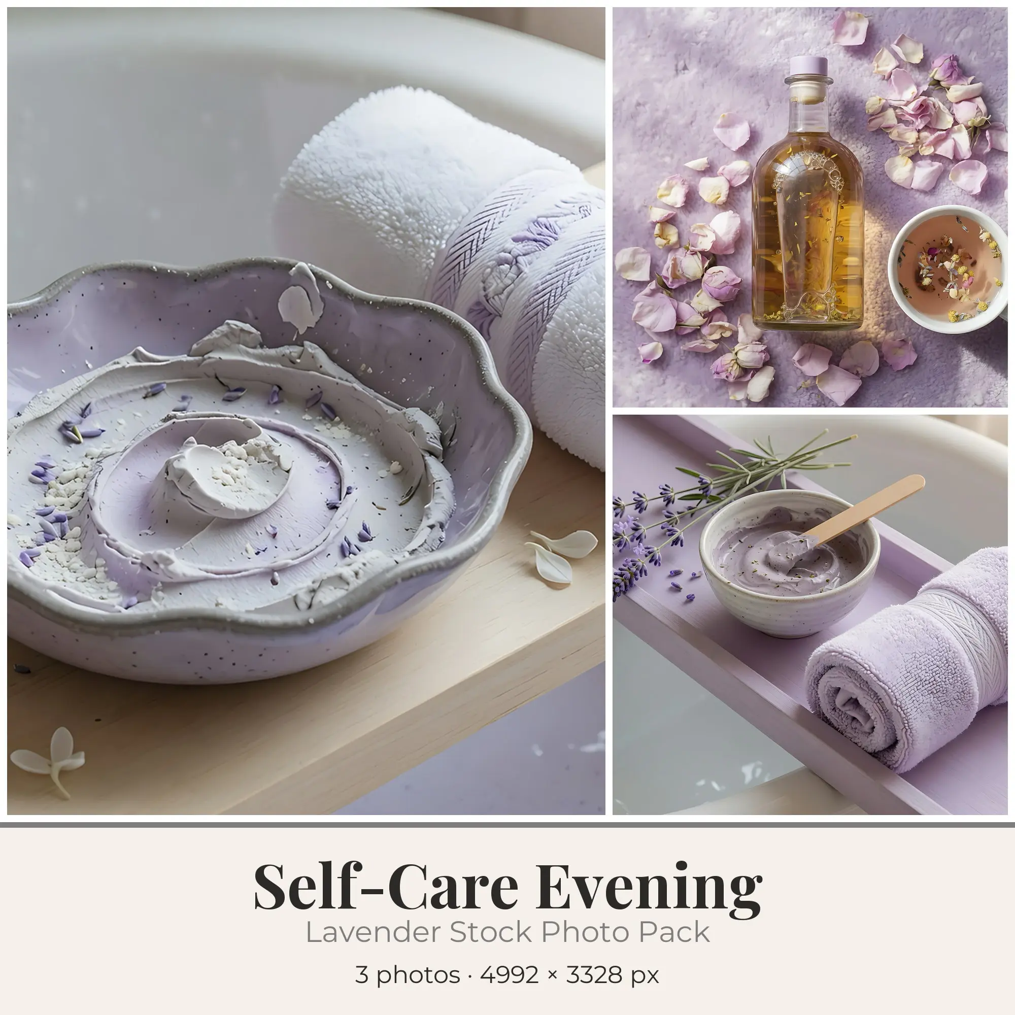 Stock Photos: Lavender Self-Care Evening, 3 JPGs preview
