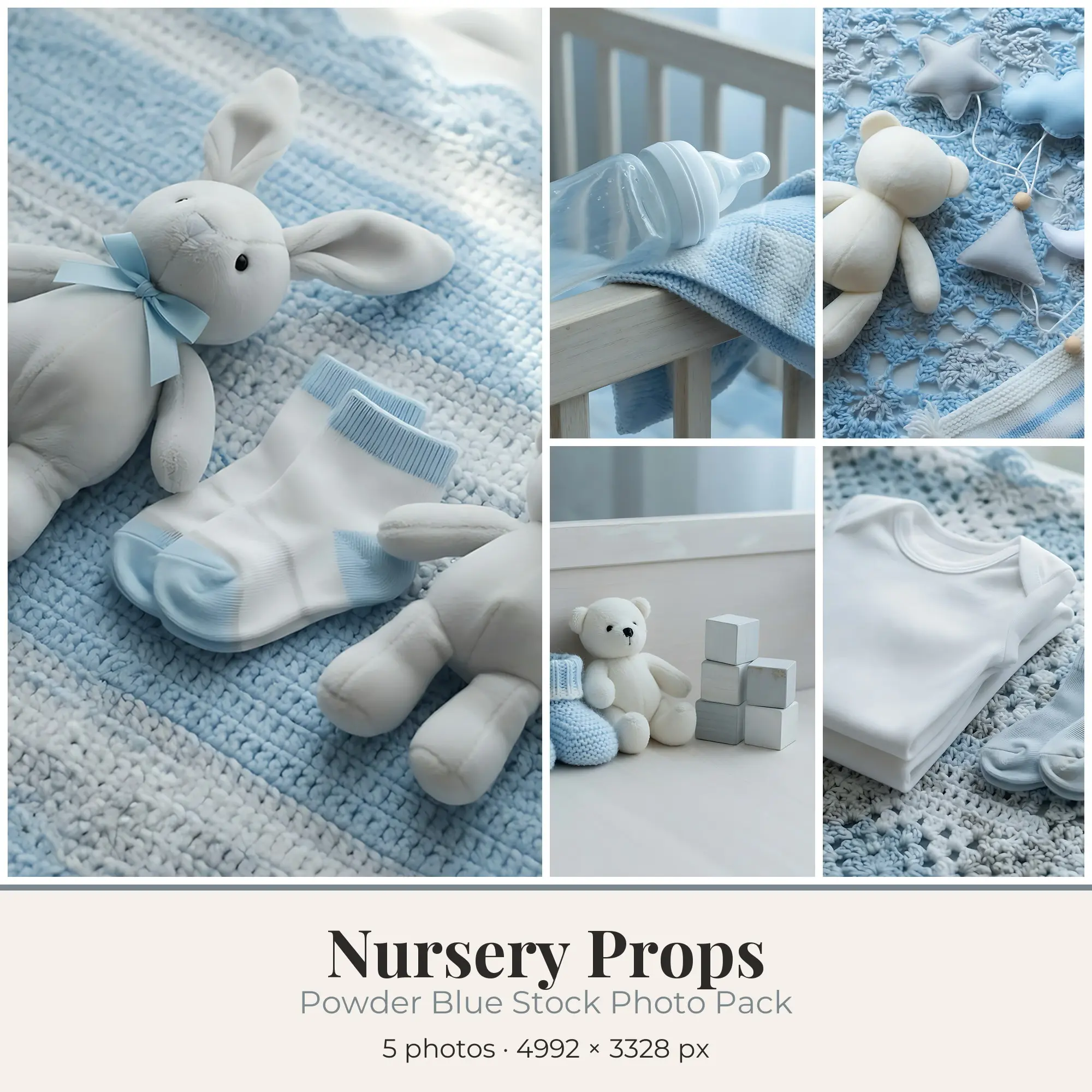 Stock Photos: Powder Blue Nursery Props, 5 JPGs preview