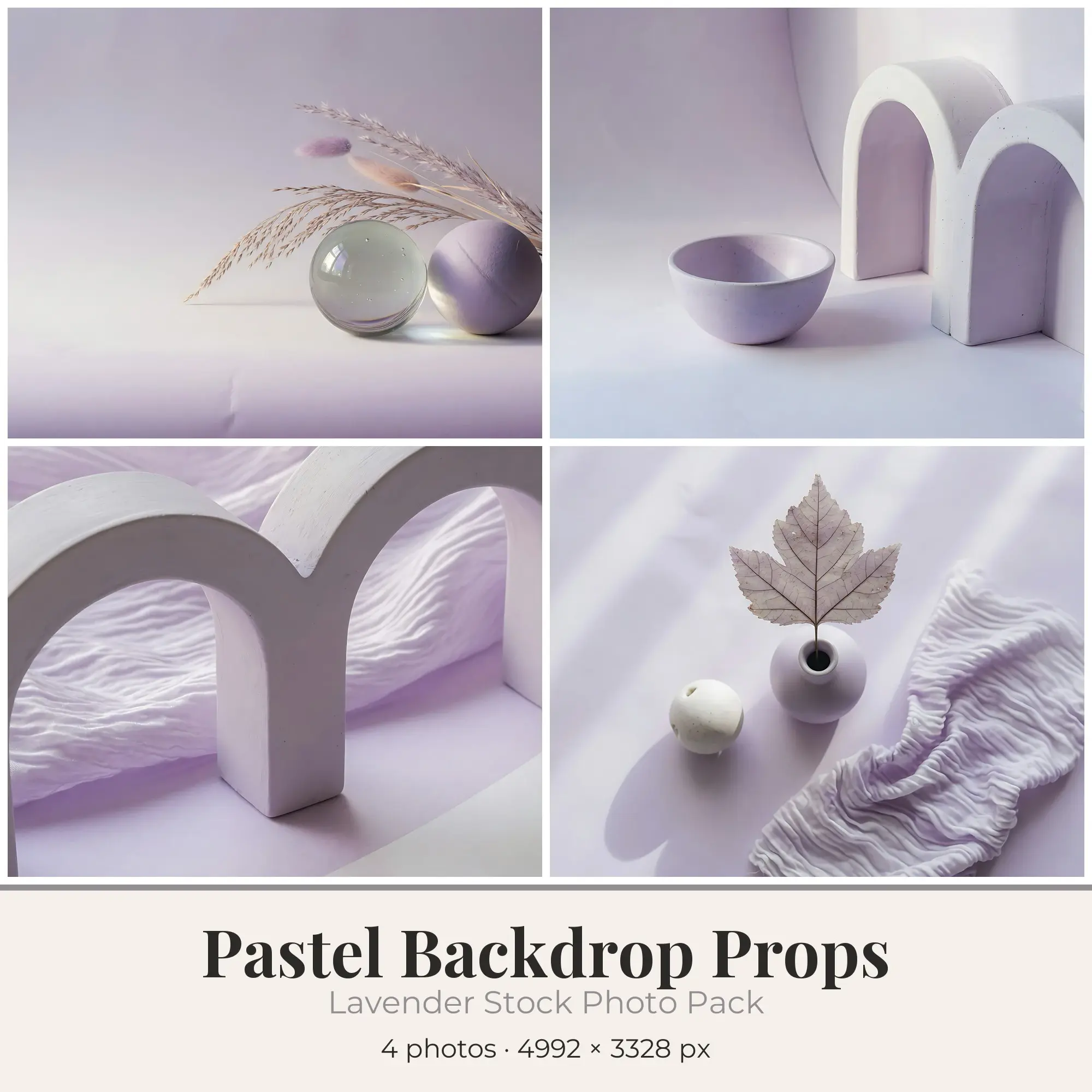 Stock Photos: Lavender Pastel Backdrop Props, 4 JPGs preview