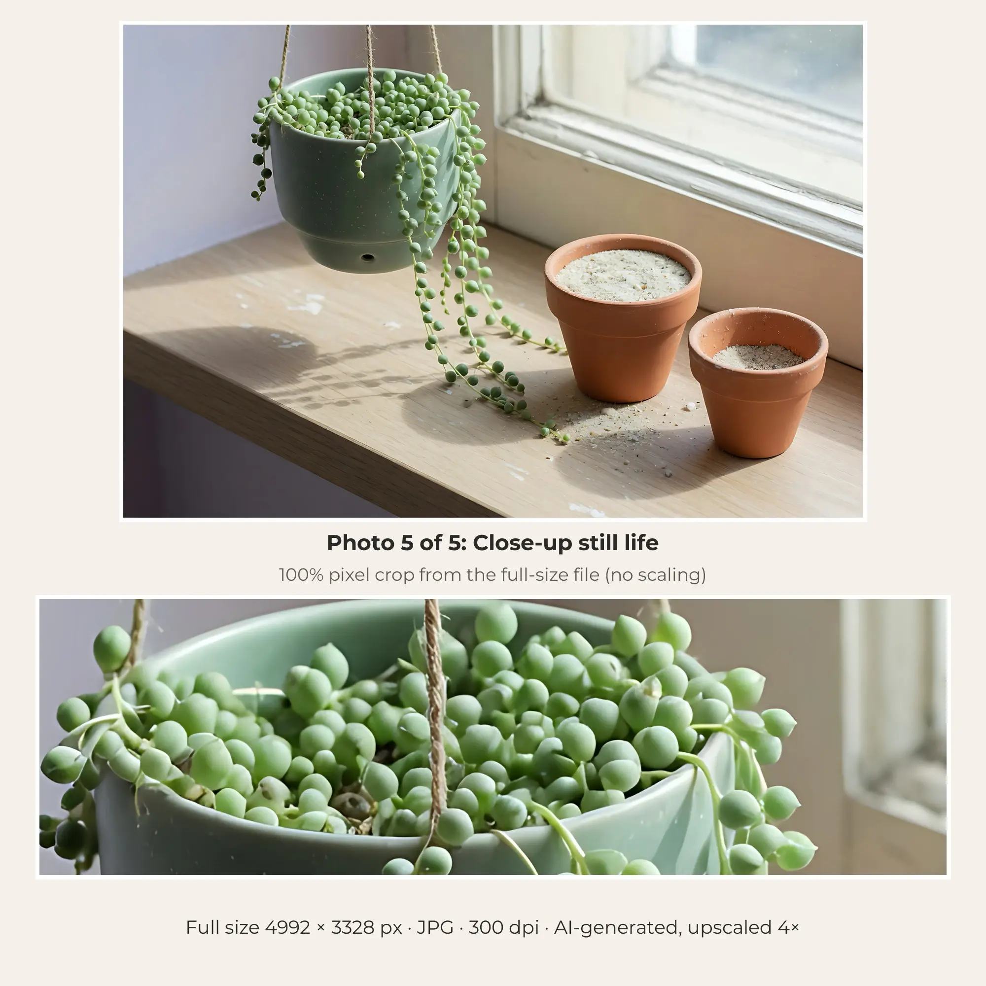 Stock Photos: Sage Green Succulents and Cacti, 5 JPGs, preview 2 of 2
