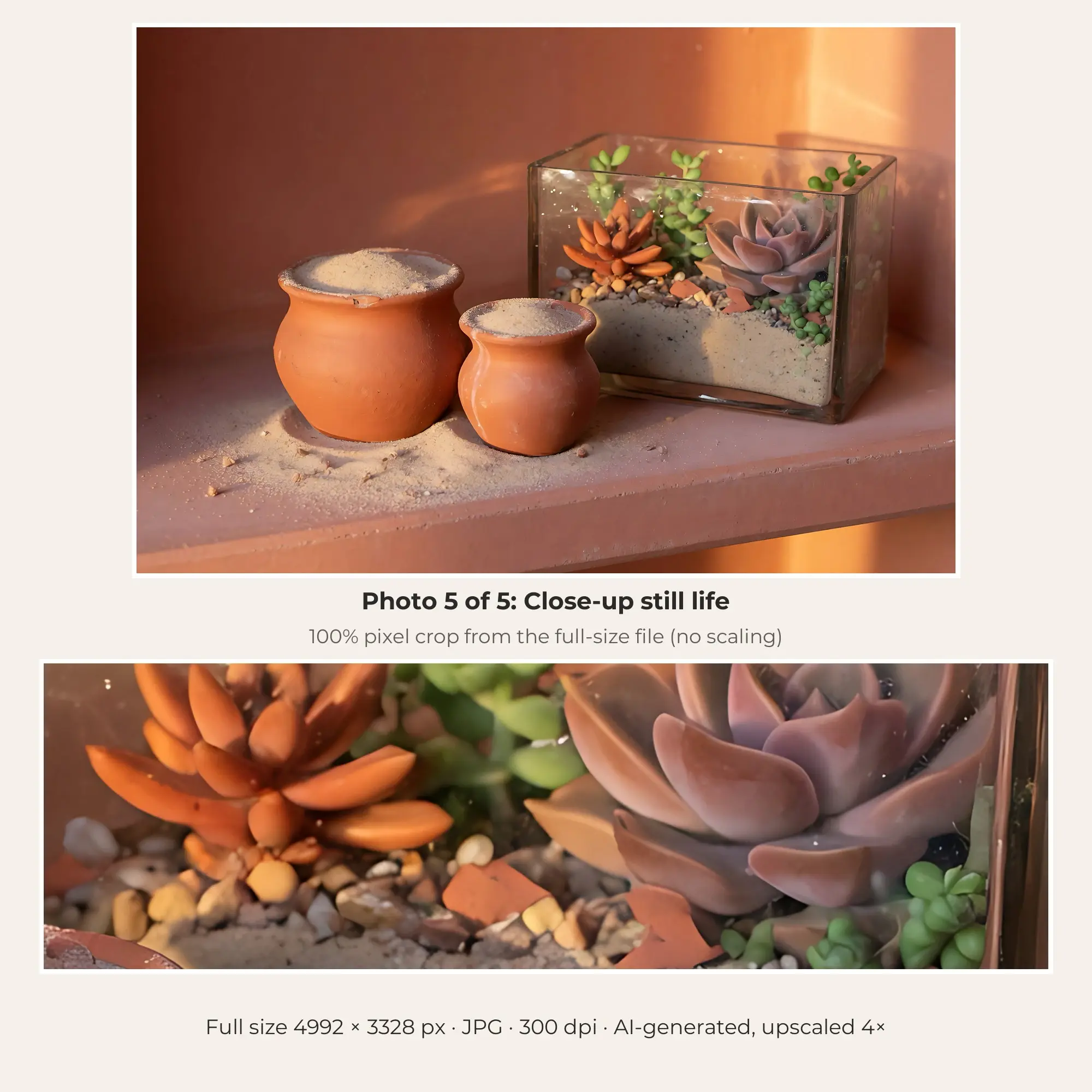 Stock Photos: Terracotta Succulents and Cacti, 5 JPGs, preview 2 of 2