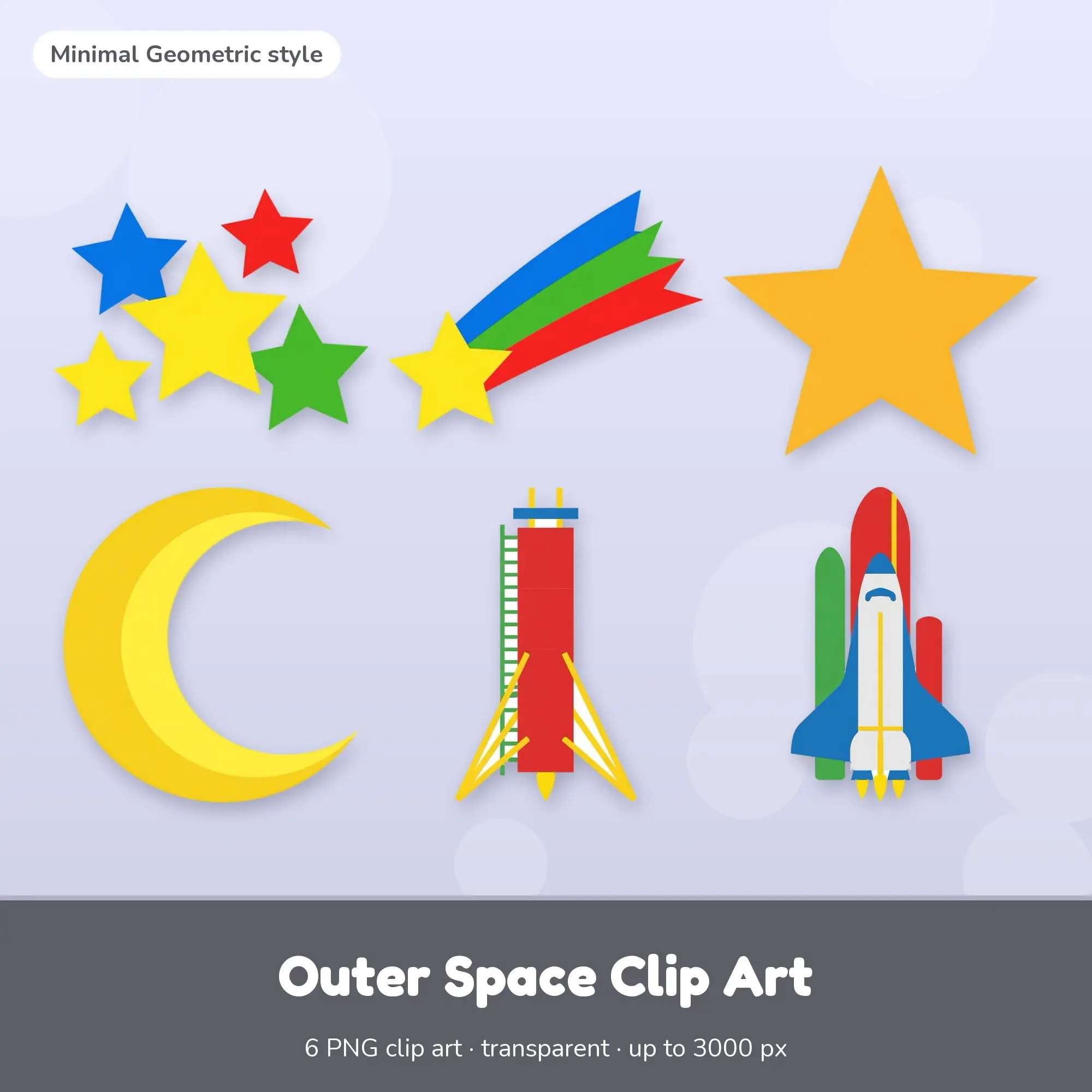 Outer Space Clip Art - 6 Minimal PNGs: Star Cluster preview