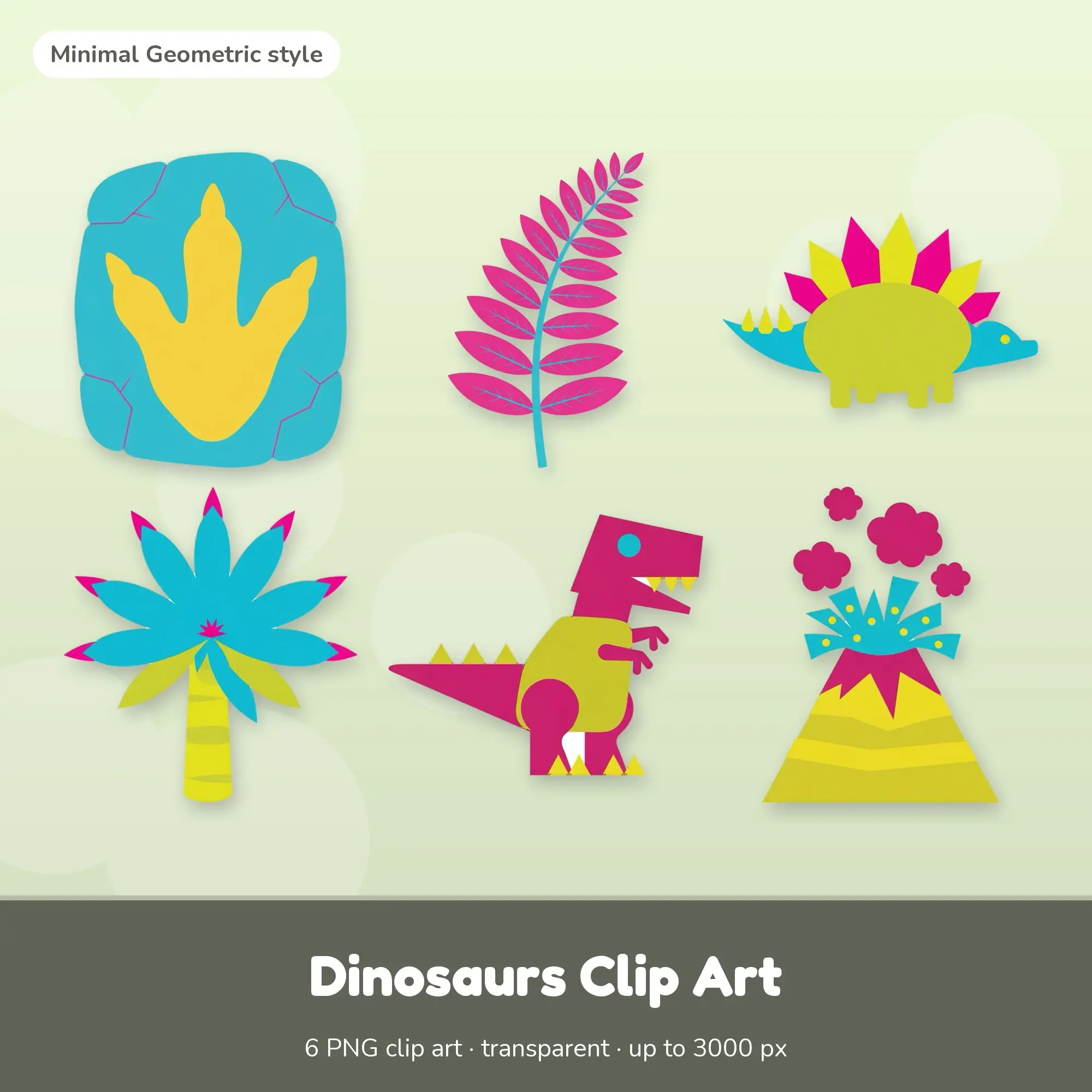 Dinosaurs Clip Art - 6 Minimal PNGs: Dinosaur Footprint preview
