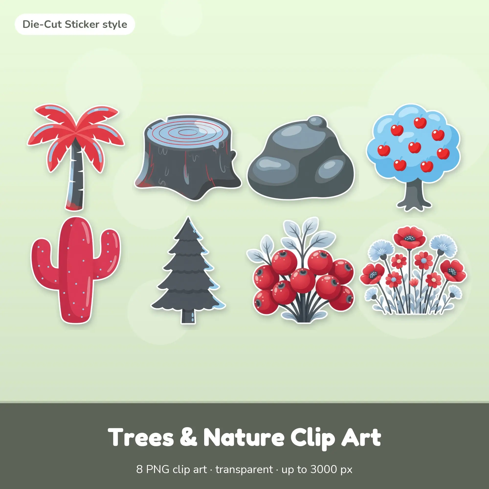 Trees & Nature Clip Art - 8 Sticker PNGs: Palm Tree preview