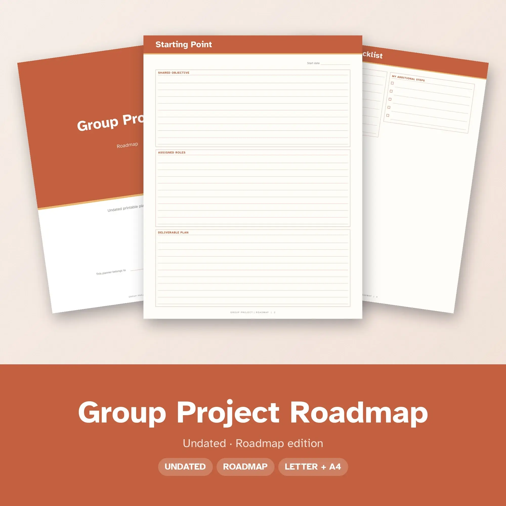 Group Project Roadmap Planner PDF - Terracotta preview