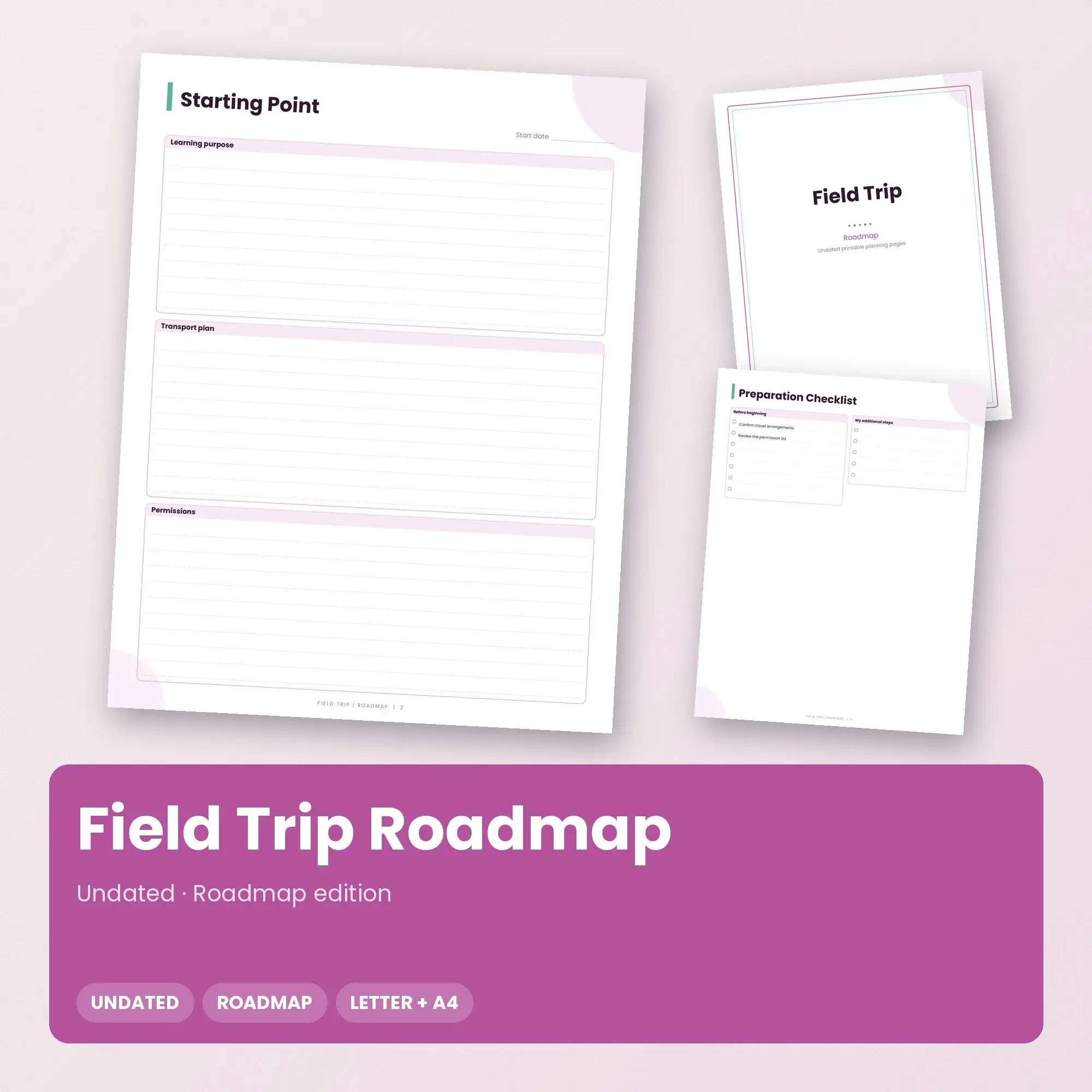 Field Trip Roadmap Planner PDF - Orchid preview
