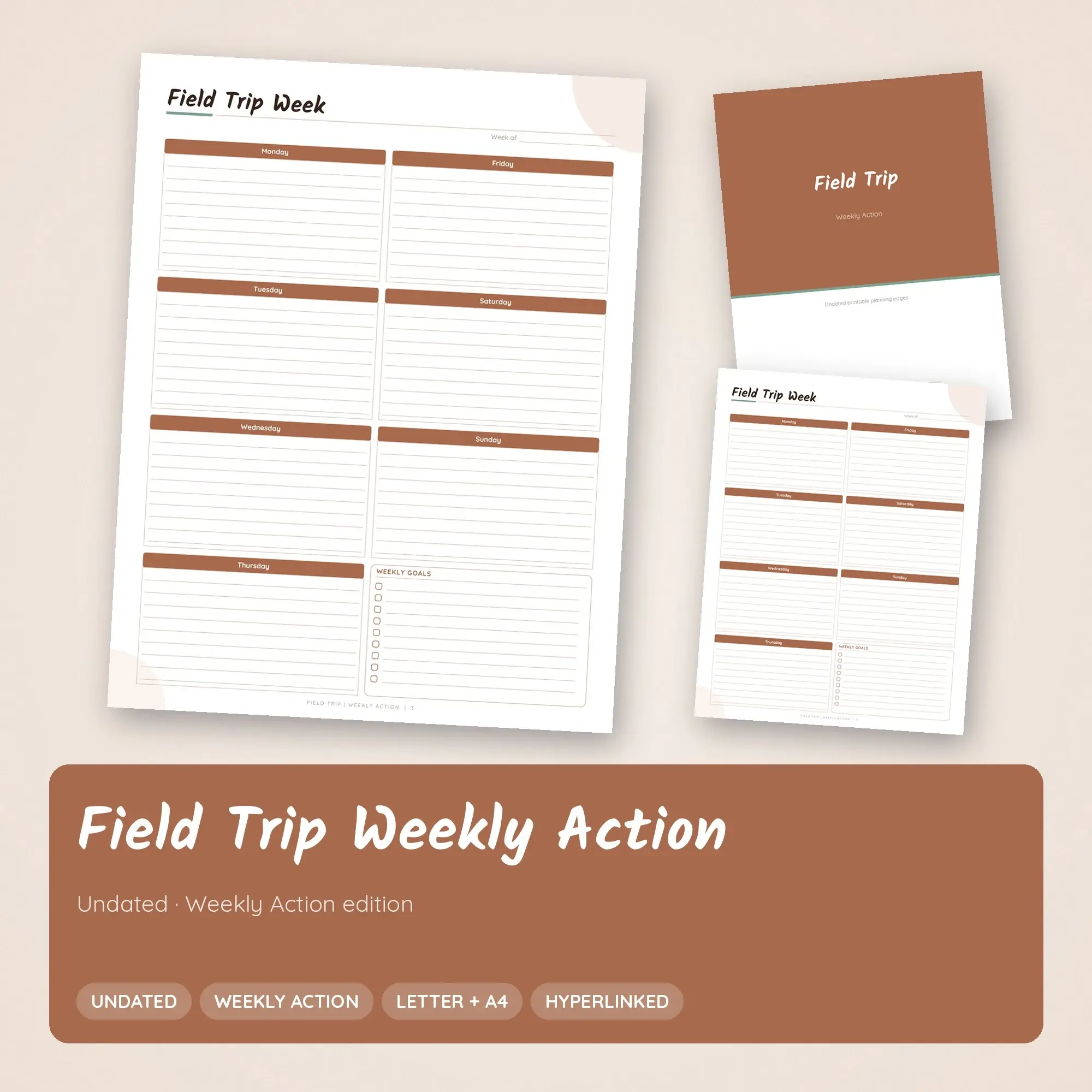 Field Trip Weekly Action Planner PDF - Clay preview