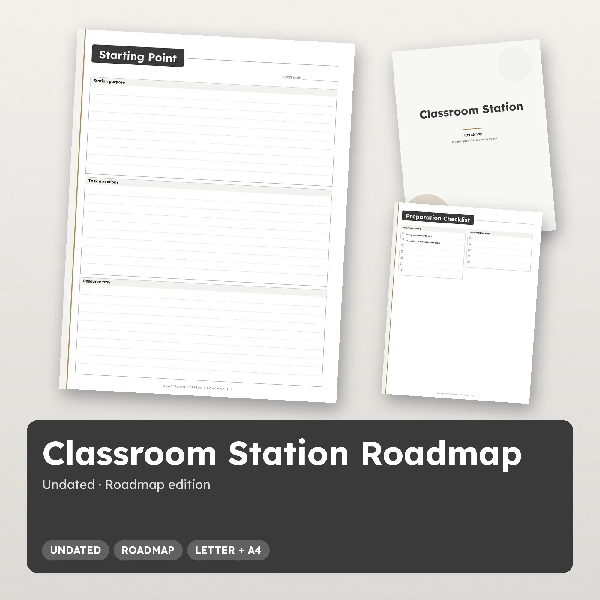 Classroom Station Roadmap Planner PDF - Charcoal preview