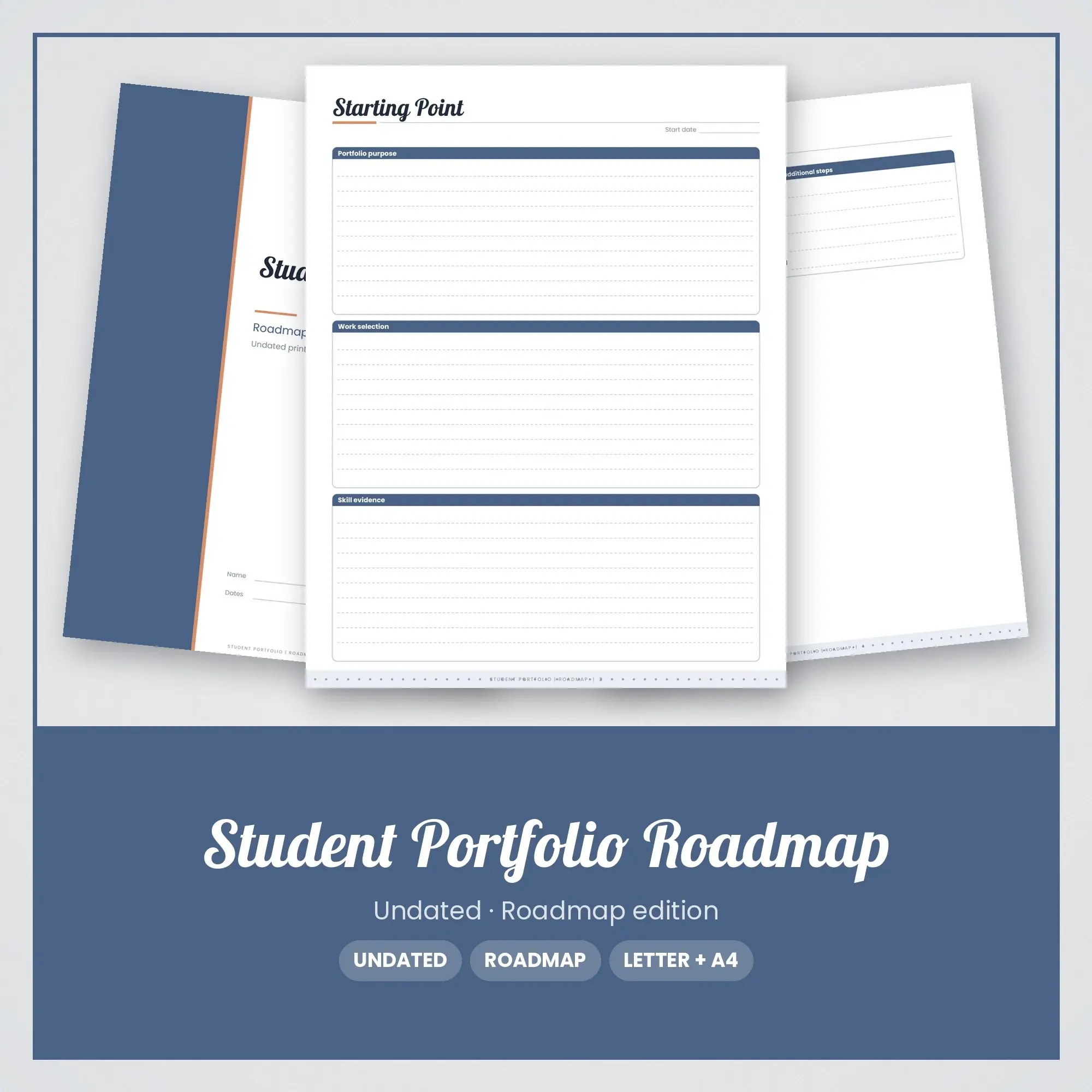 Student Portfolio Roadmap Planner PDF - Slate Blue preview