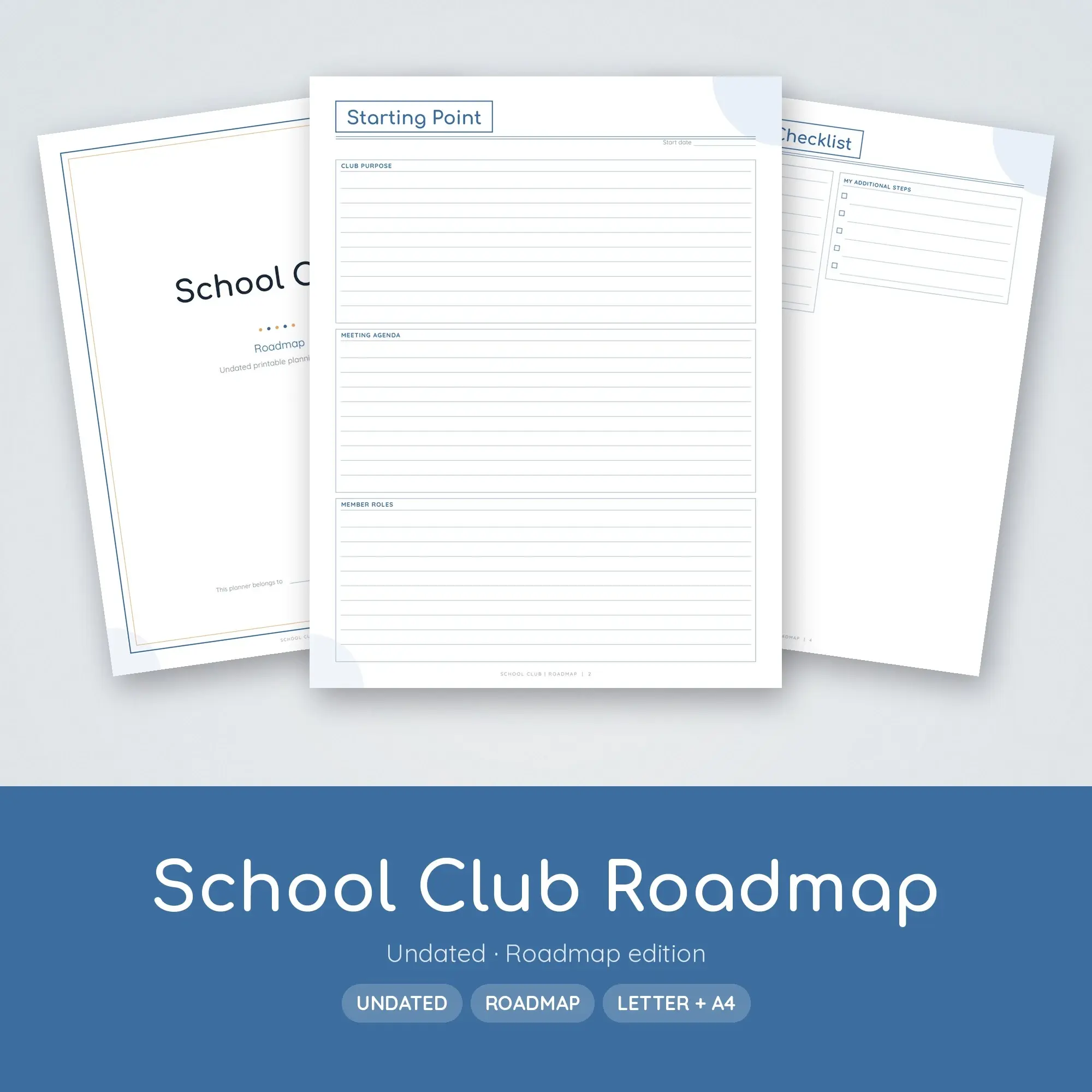 School Club Roadmap Planner PDF - Denim preview