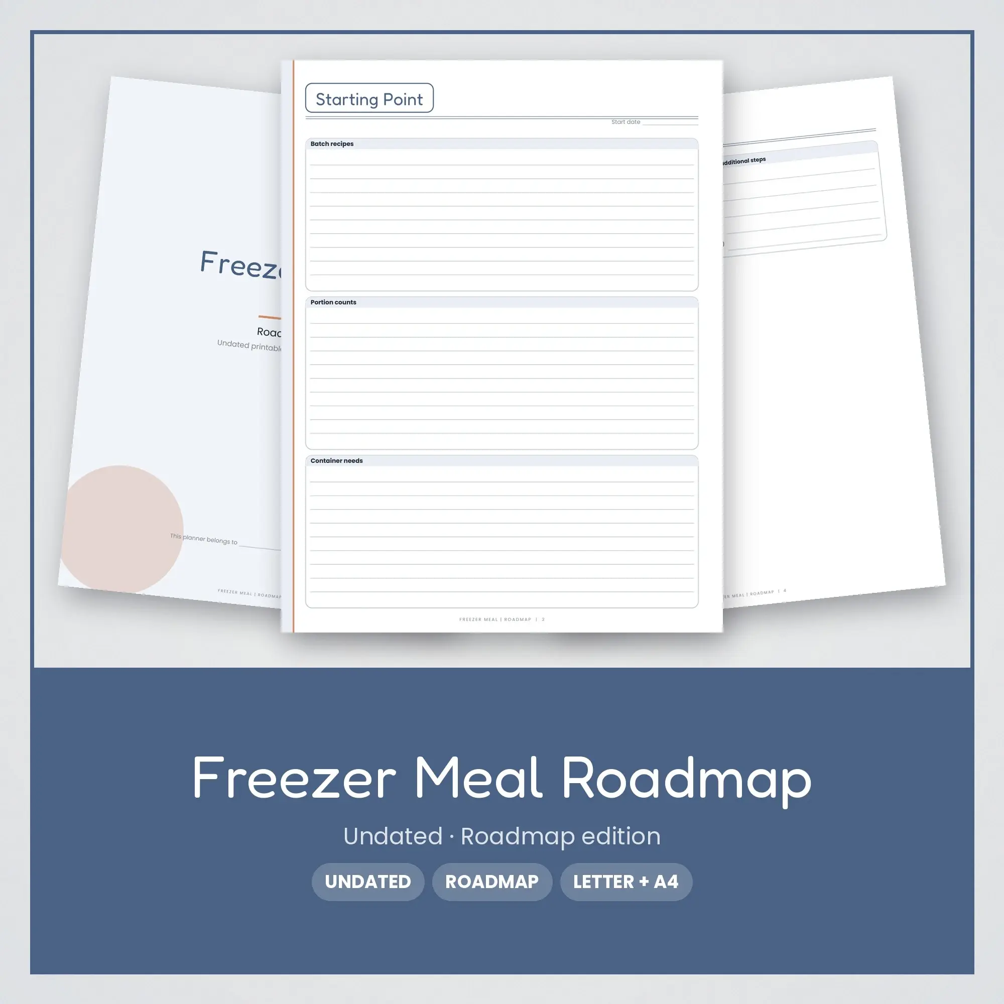 Freezer Meal Roadmap Planner PDF - Slate Blue preview