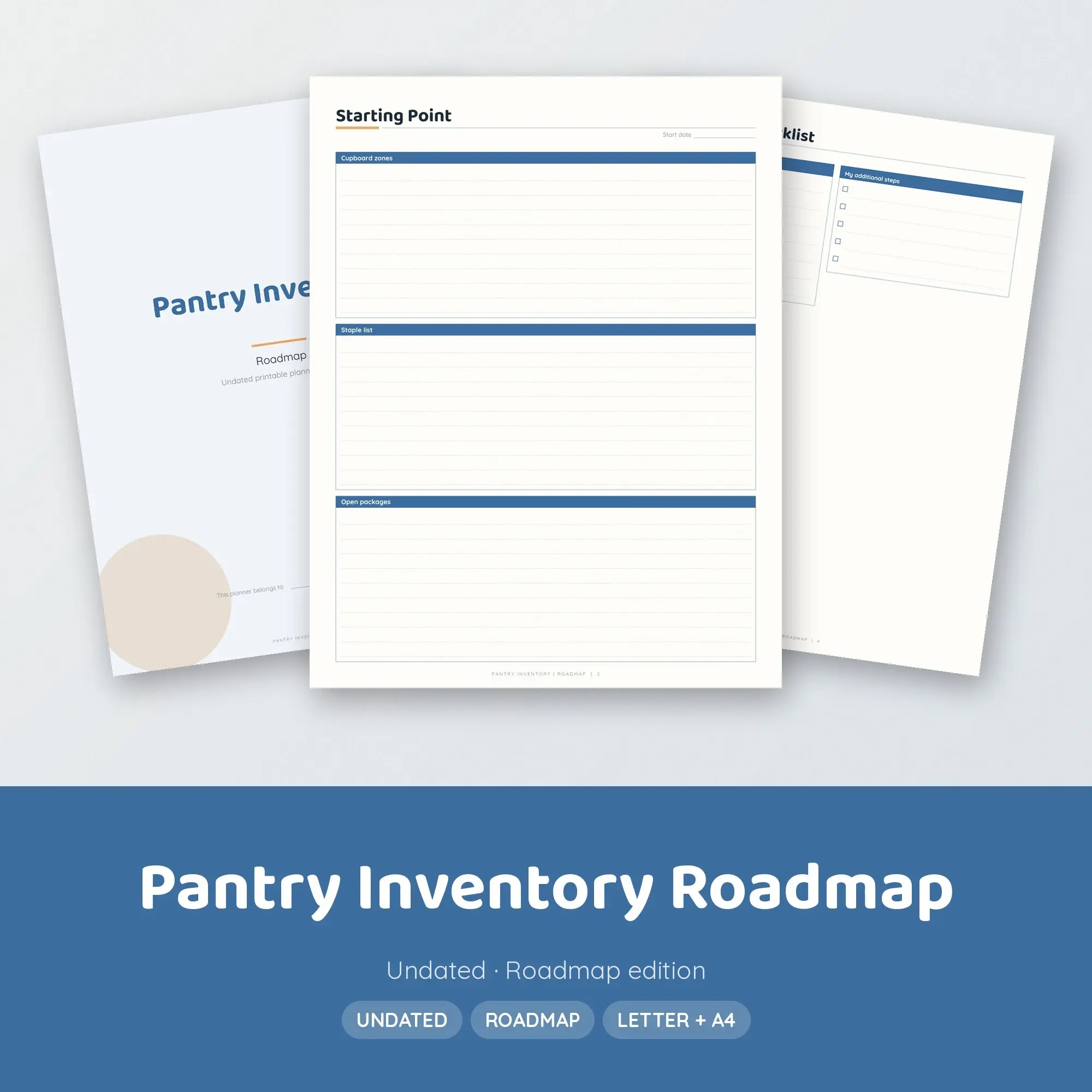Pantry Inventory Roadmap Planner PDF - Denim preview