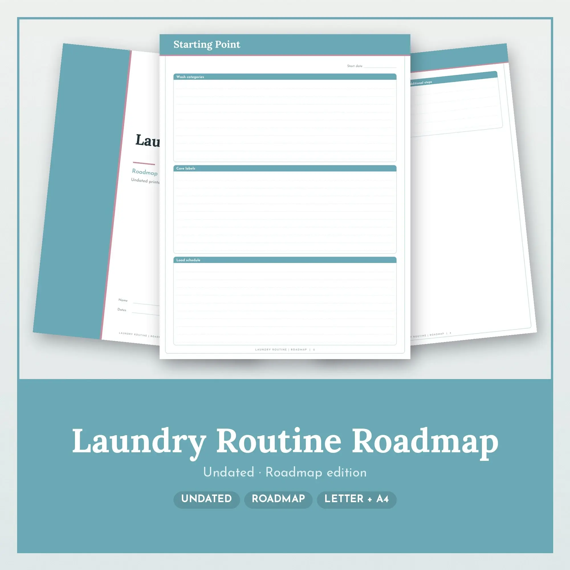 Laundry Routine Roadmap Planner PDF - Glacier preview