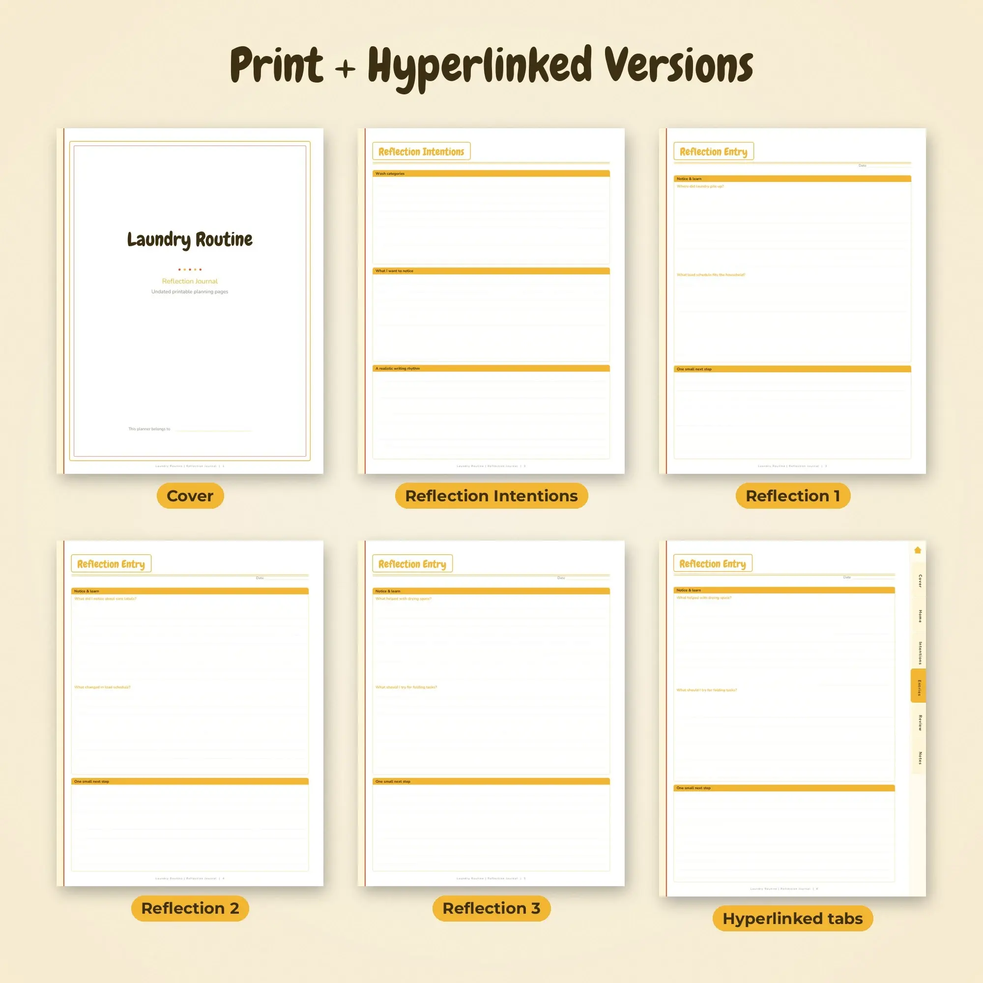 Laundry Routine Reflection Journal Planner PDF - Sunshine, preview 2 of 2
