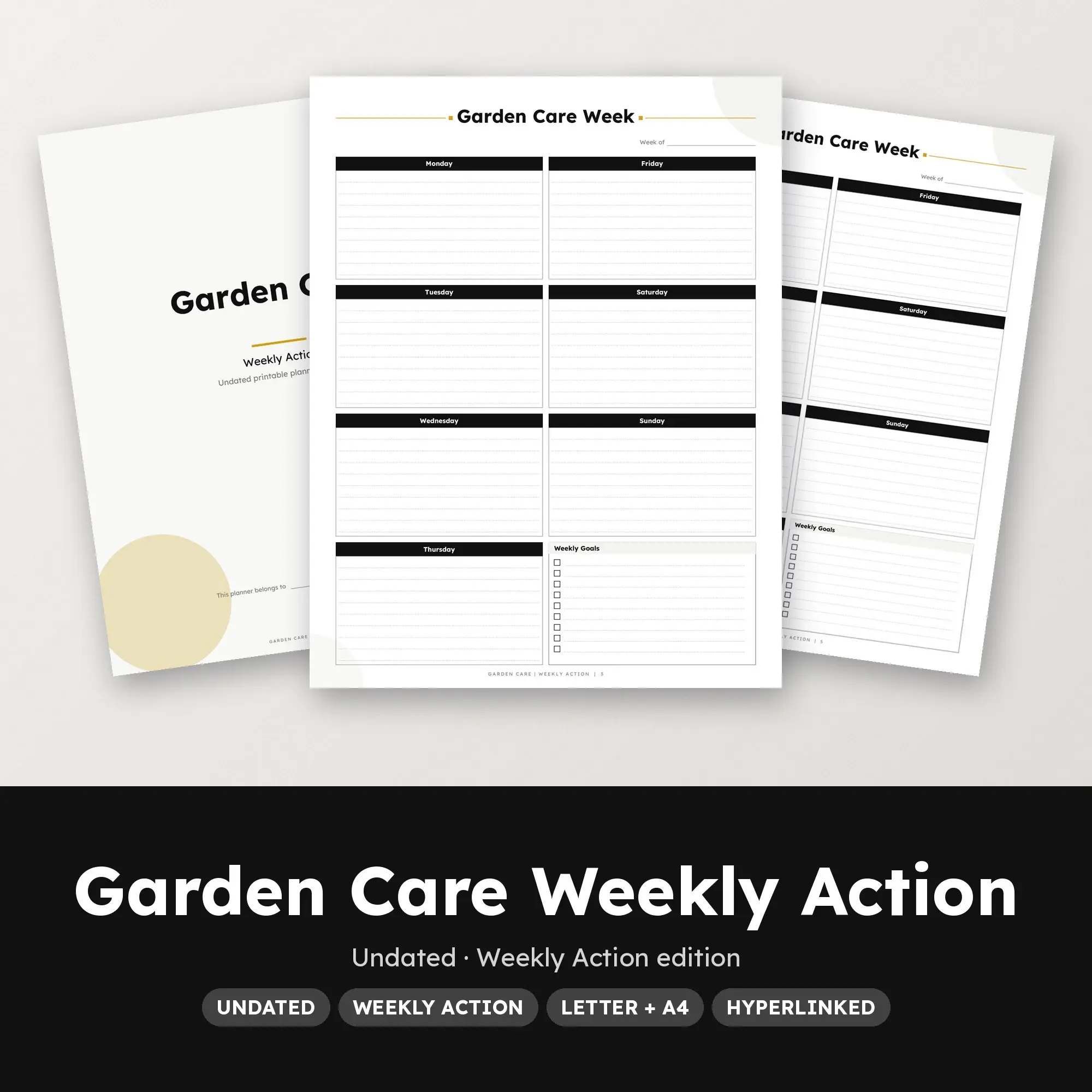 Garden Care Weekly Action Planner PDF - Ink Black preview