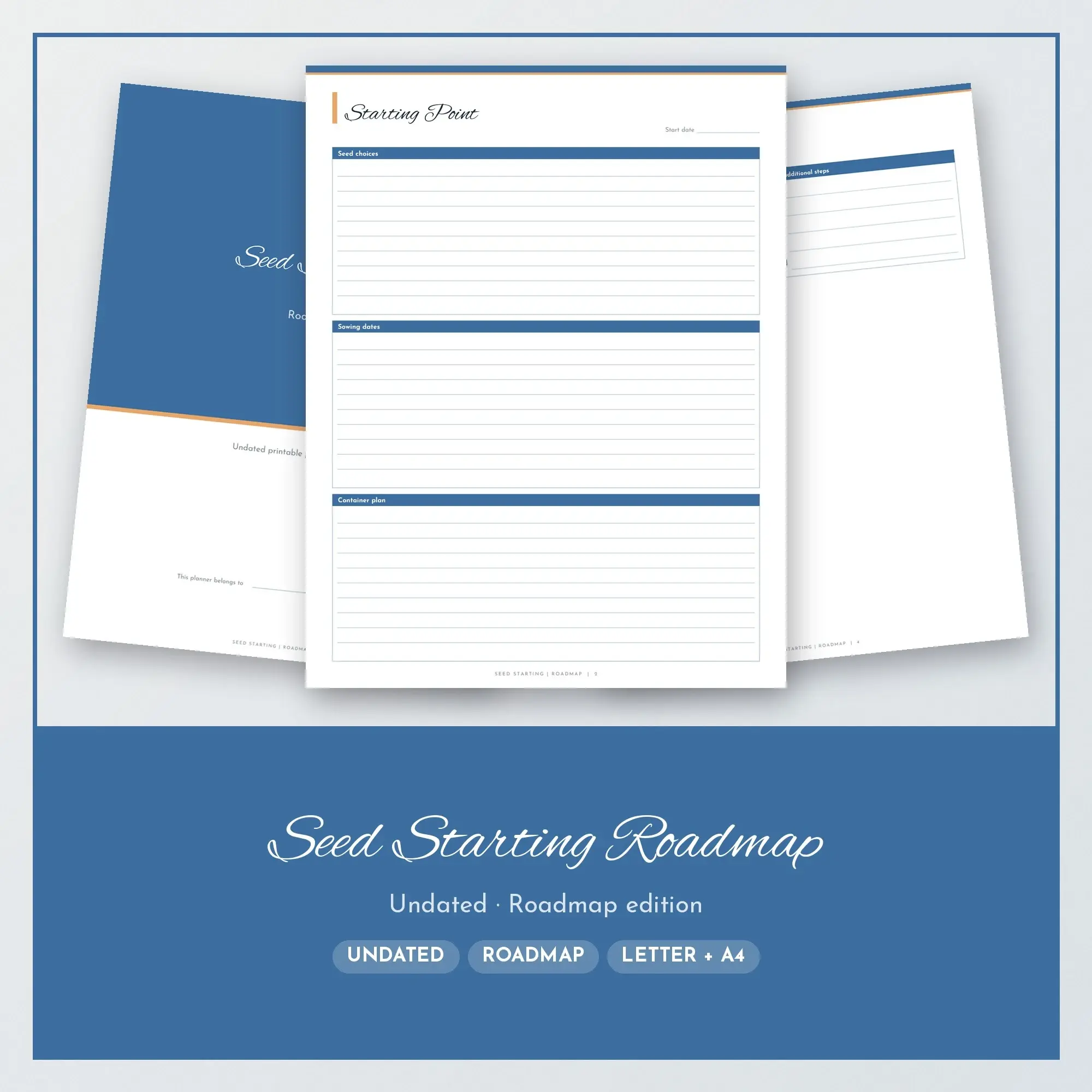 Seed Starting Roadmap Planner PDF - Denim preview