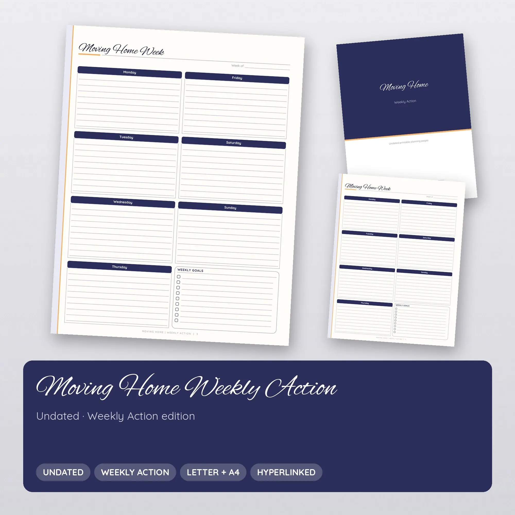 Moving Home Weekly Action Planner PDF - Midnight preview