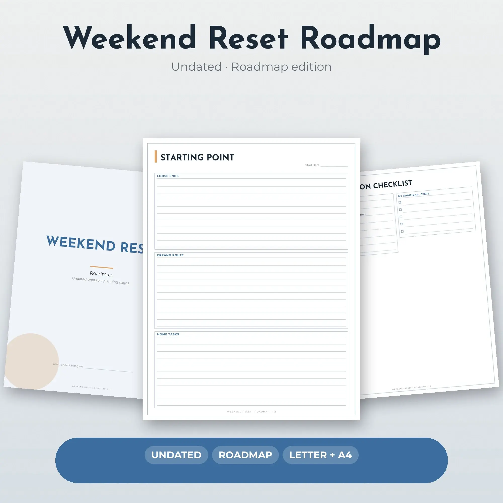 Weekend Reset Roadmap Planner PDF - Denim preview