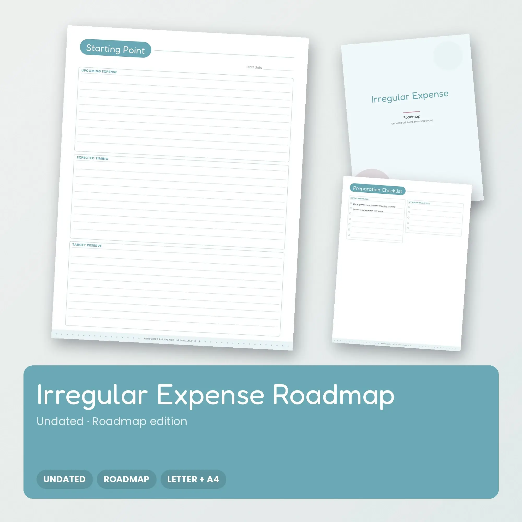 Irregular Expense Roadmap Planner PDF - Glacier preview