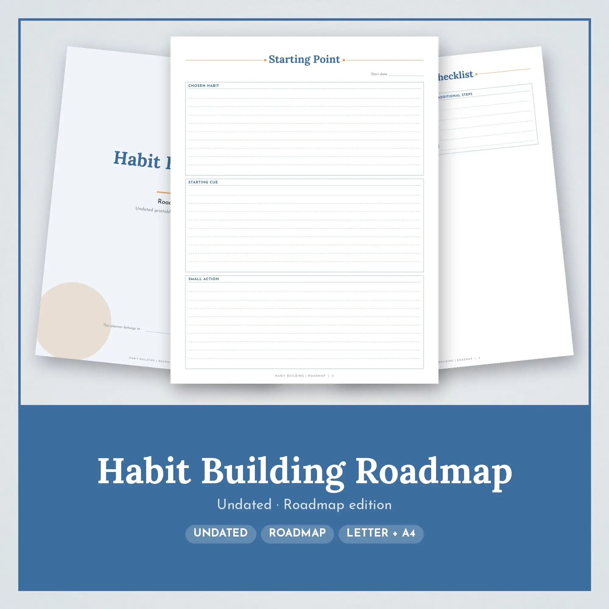 Habit Building Roadmap Planner PDF - Denim preview