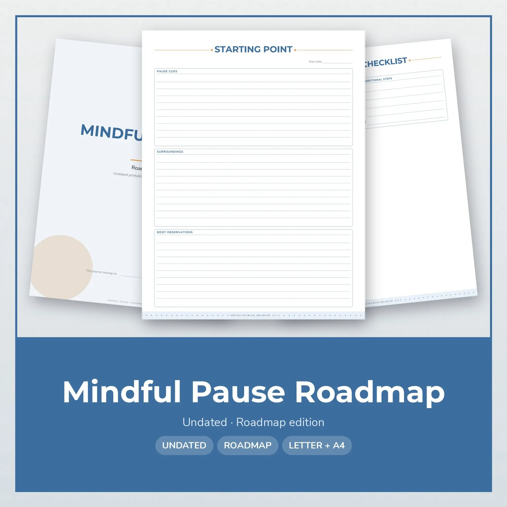 Mindful Pause Roadmap Planner PDF - Denim preview
