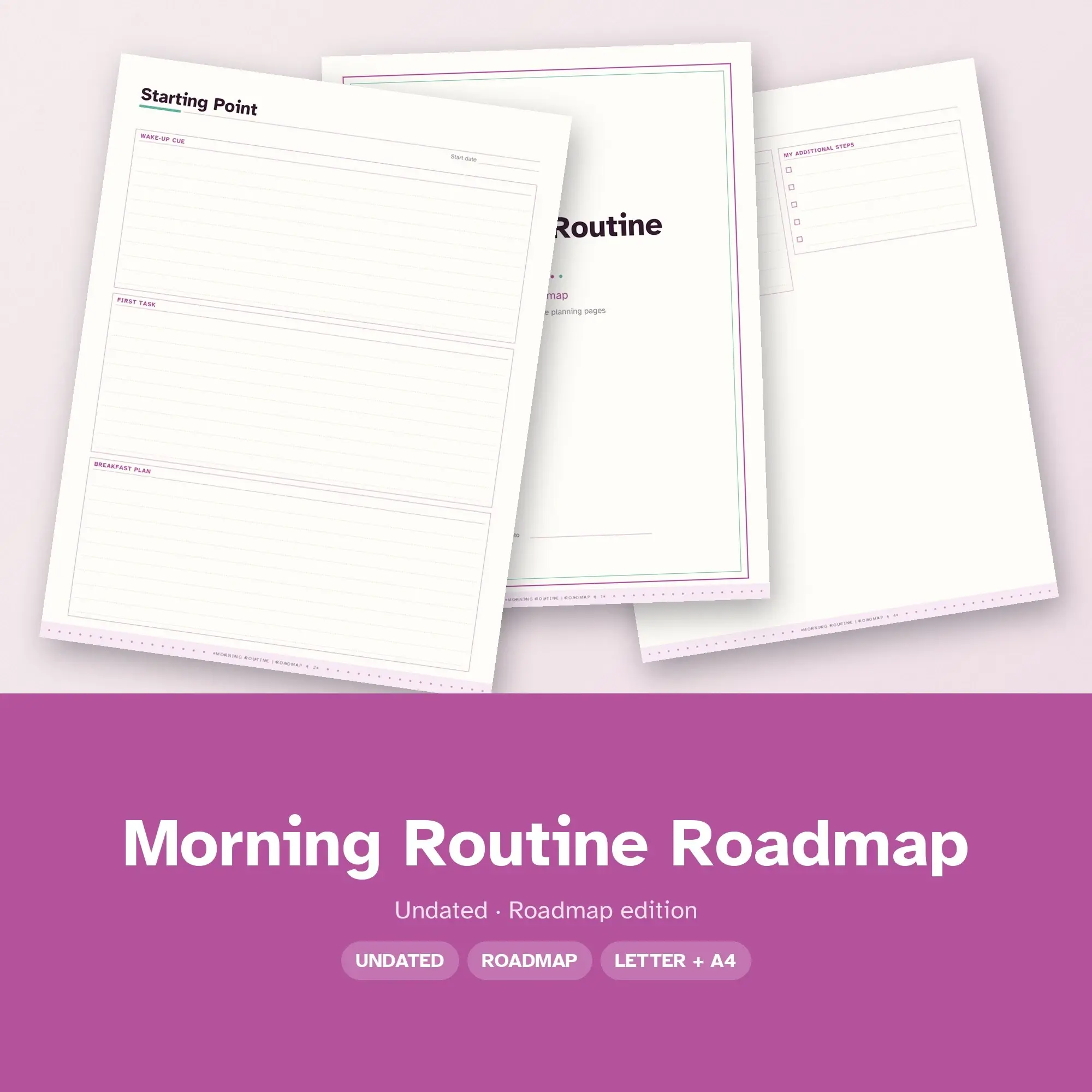 Morning Routine Roadmap Planner PDF - Orchid preview