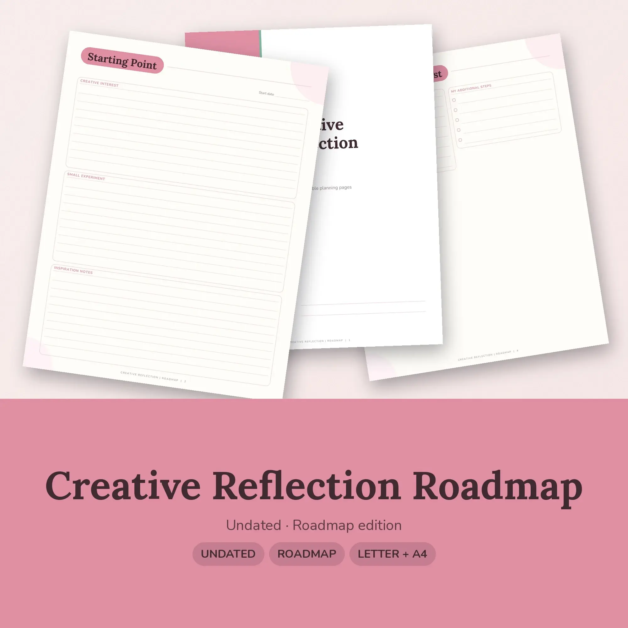 Creative Reflection Roadmap Planner PDF - Blush preview