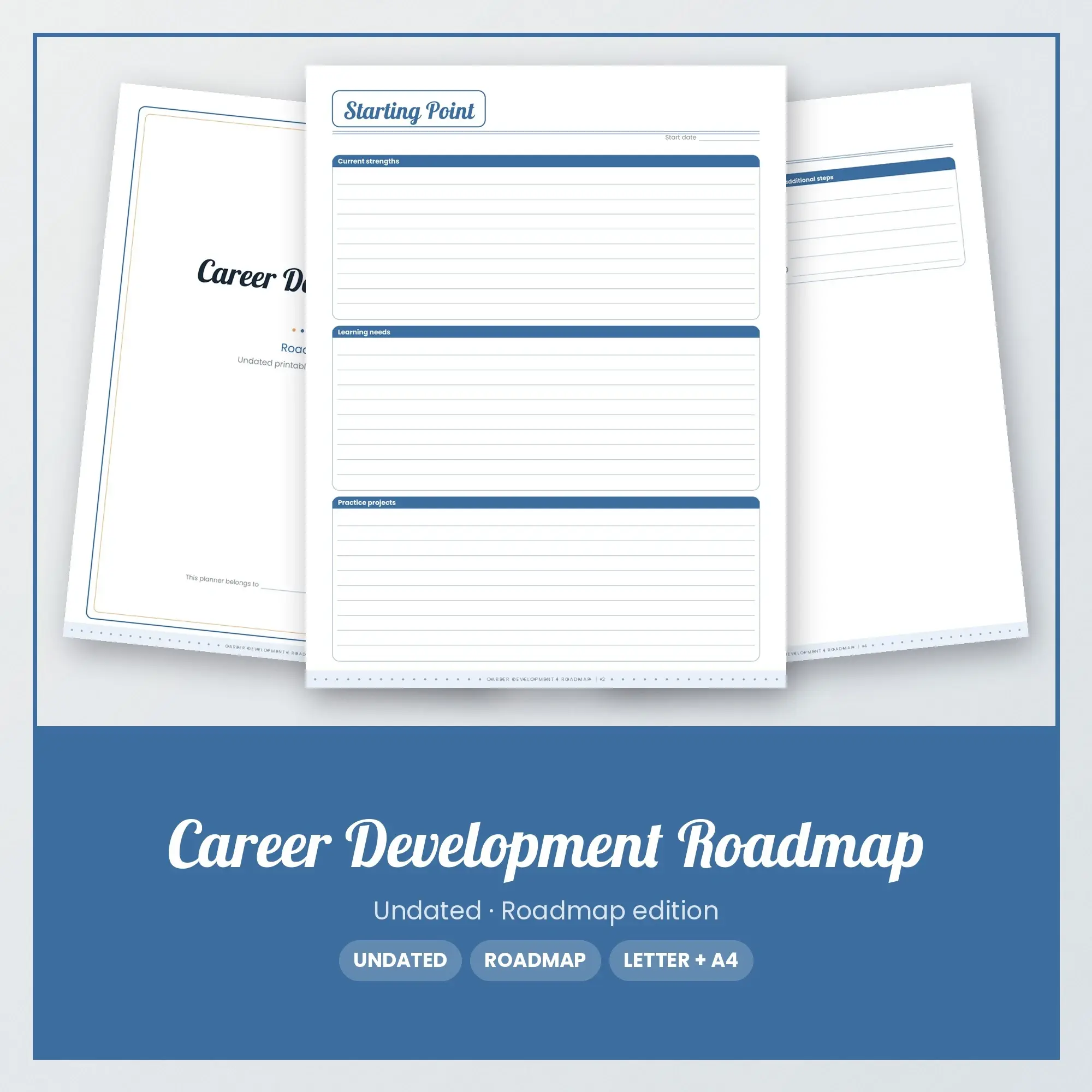 Career Development Roadmap Planner PDF - Denim preview