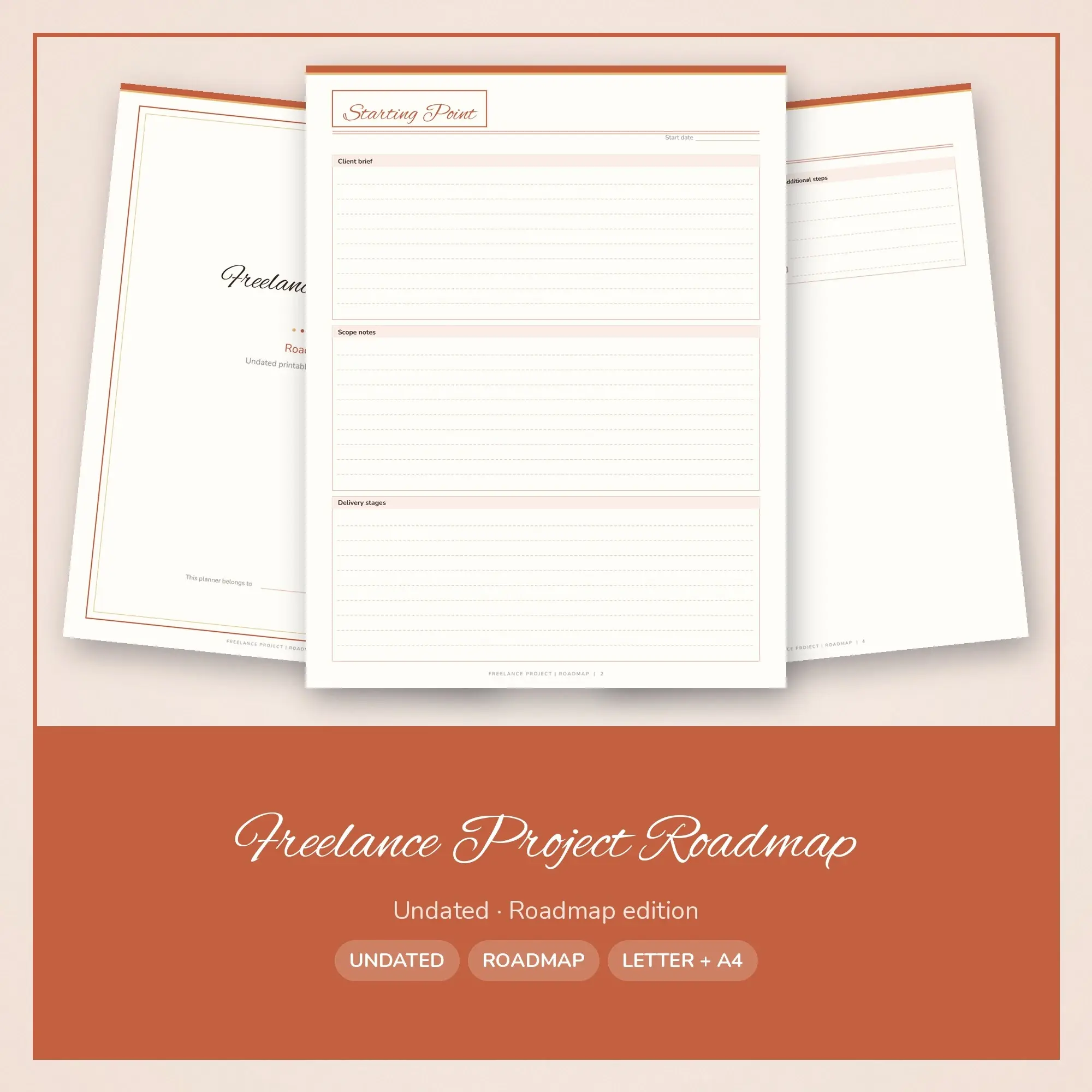 Freelance Project Roadmap Planner PDF - Terracotta preview