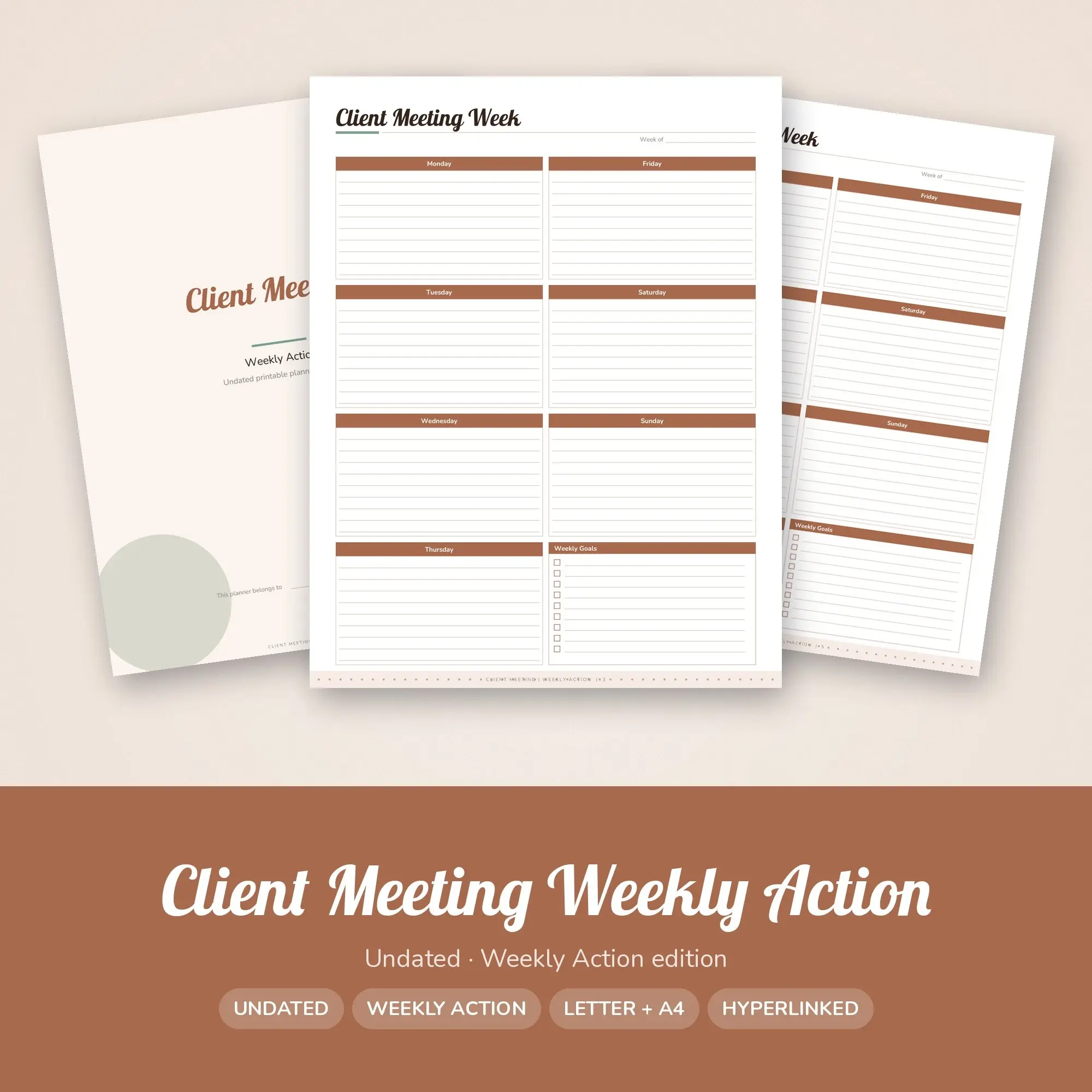 Client Meeting Weekly Action Planner PDF - Clay preview