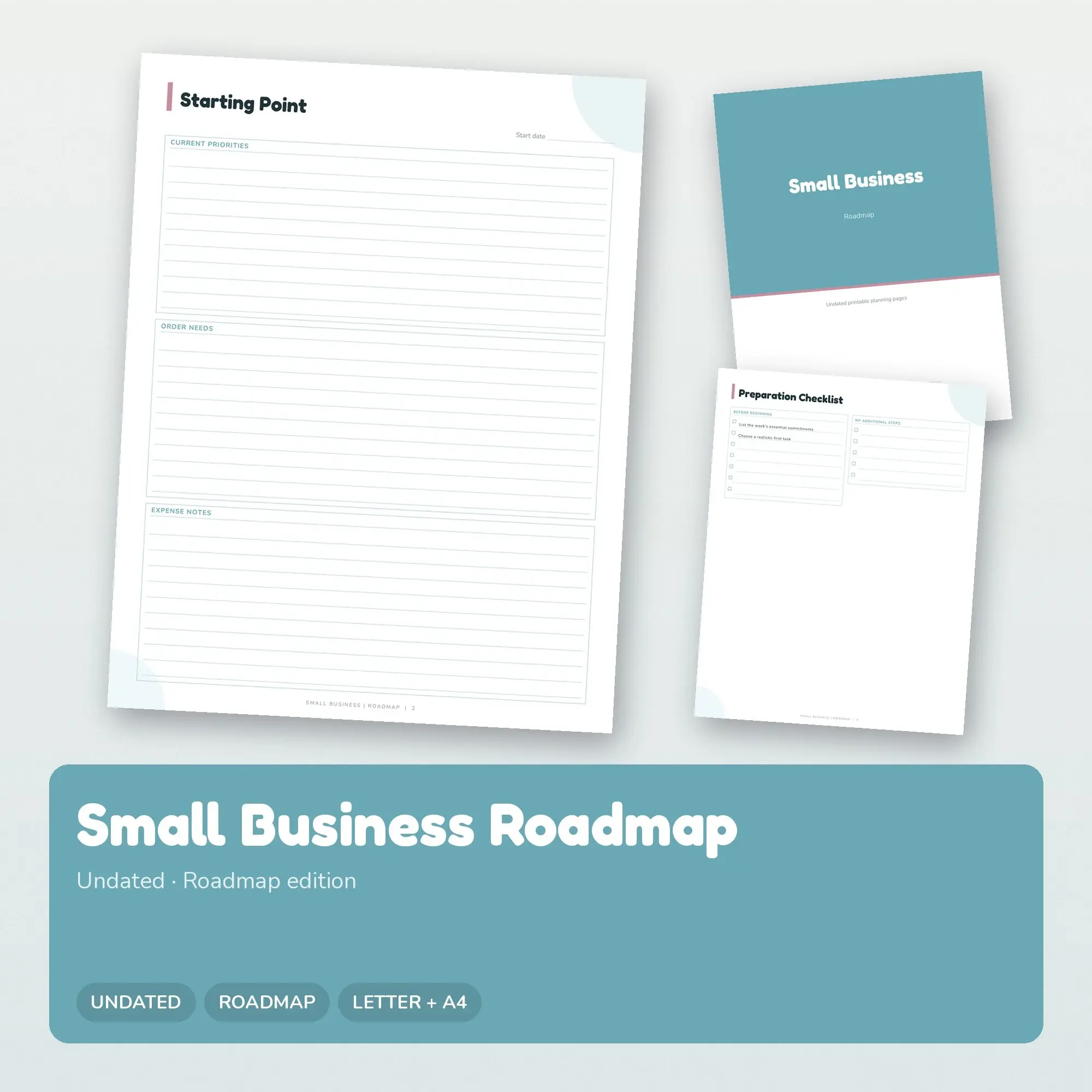 Small Business Roadmap Planner PDF - Glacier preview