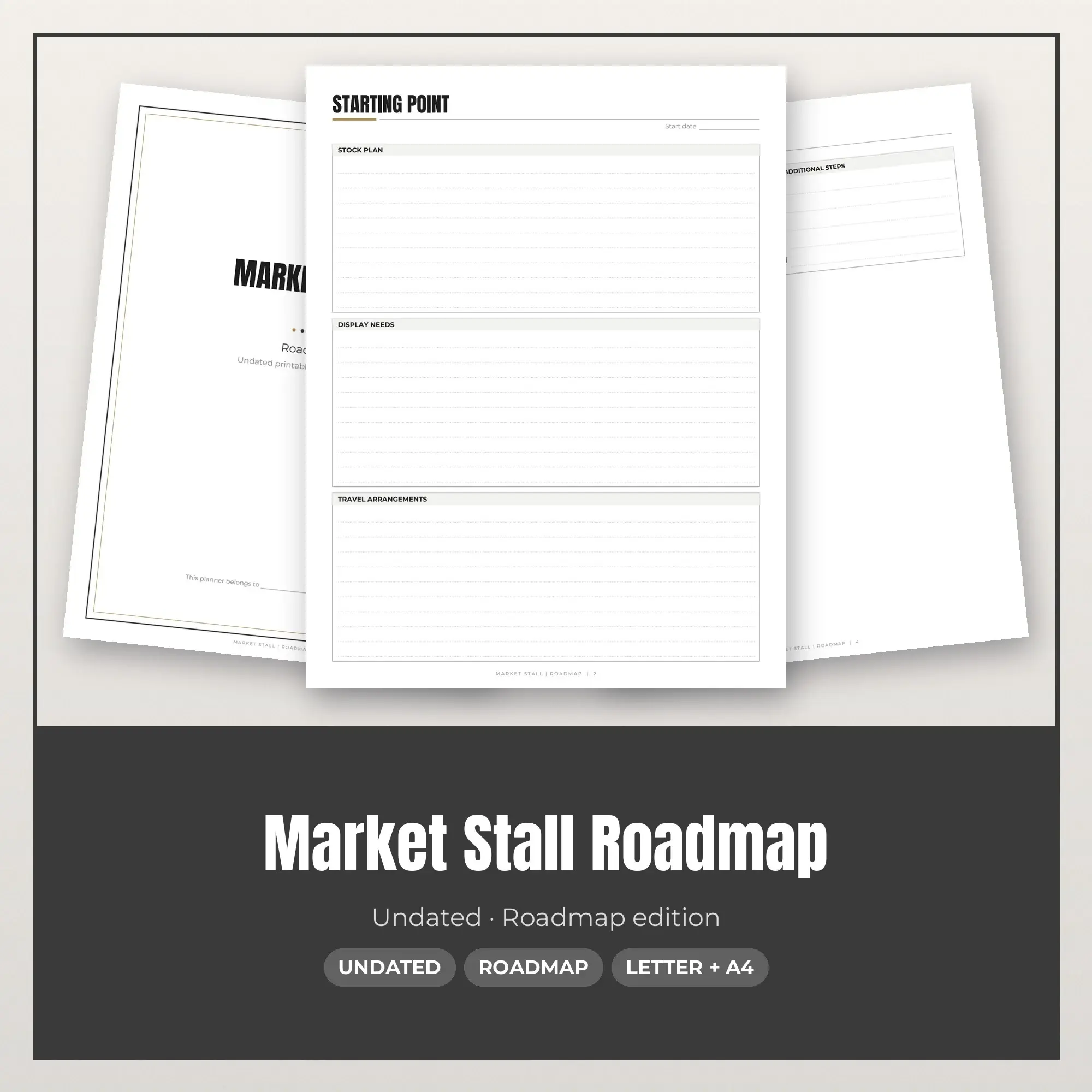 Market Stall Roadmap Planner PDF - Charcoal preview