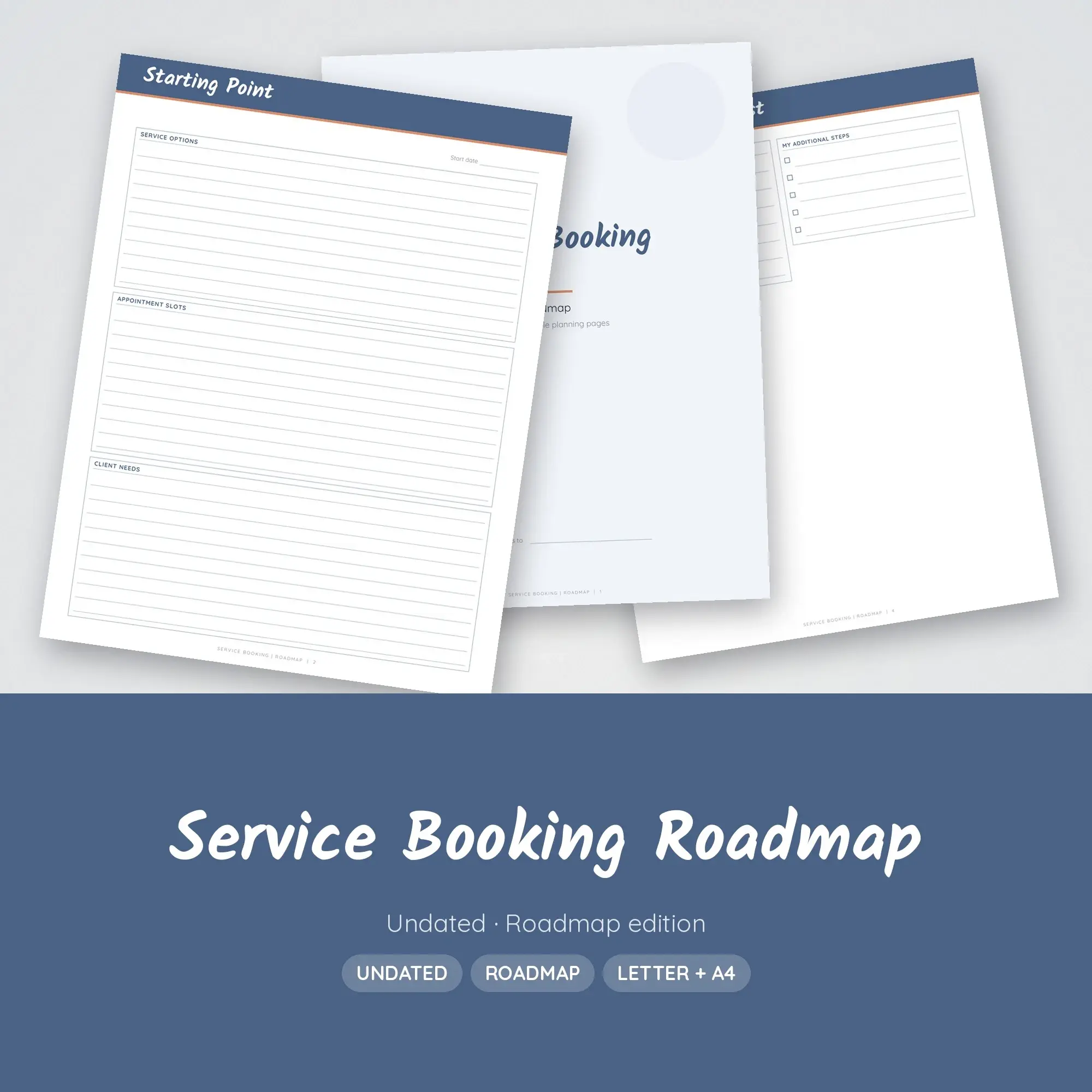 Service Booking Roadmap Planner PDF - Slate Blue preview