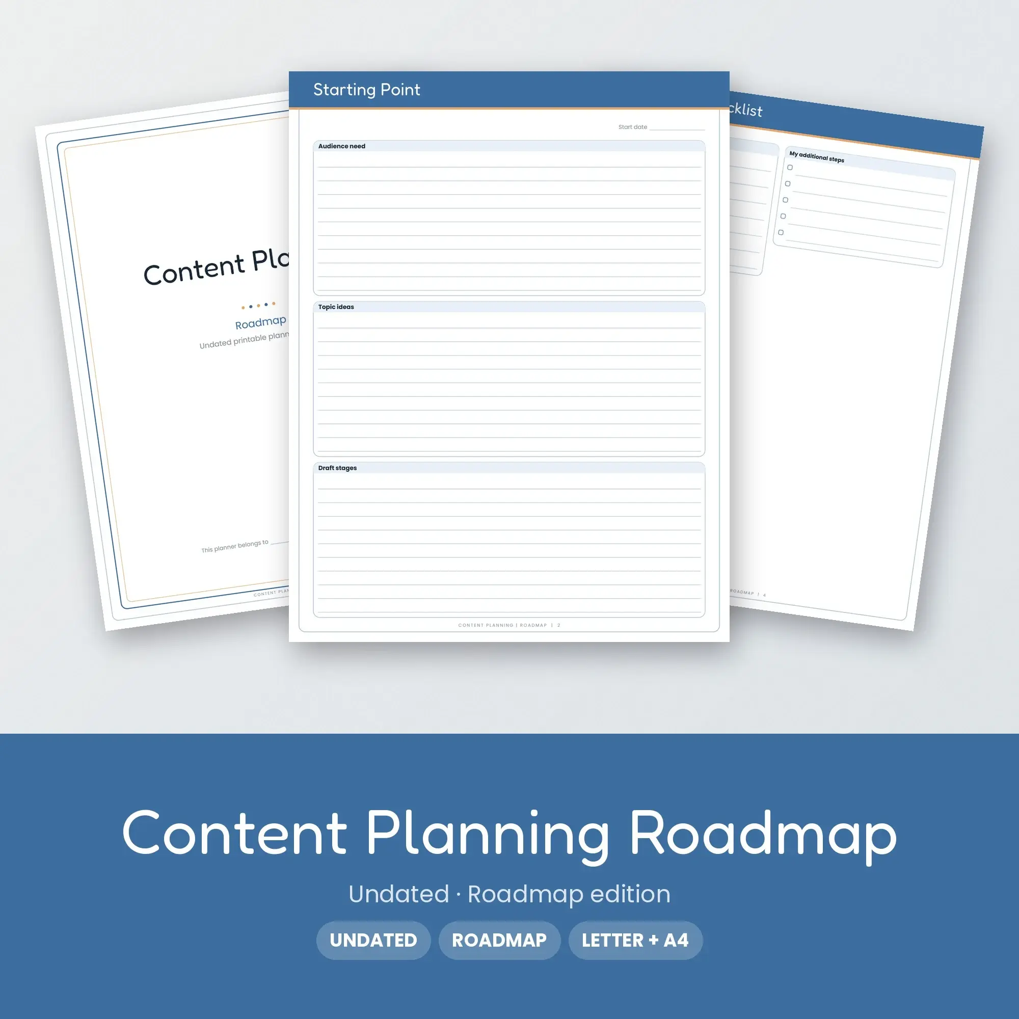 Content Planning Roadmap Planner PDF - Denim preview