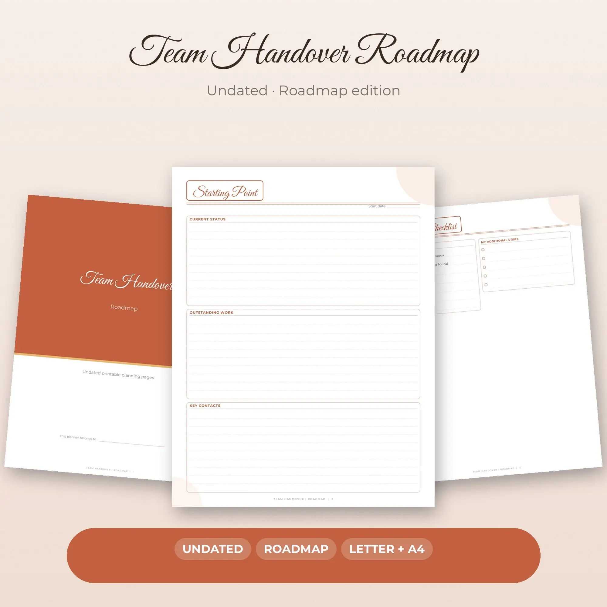 Team Handover Roadmap Planner PDF - Terracotta preview