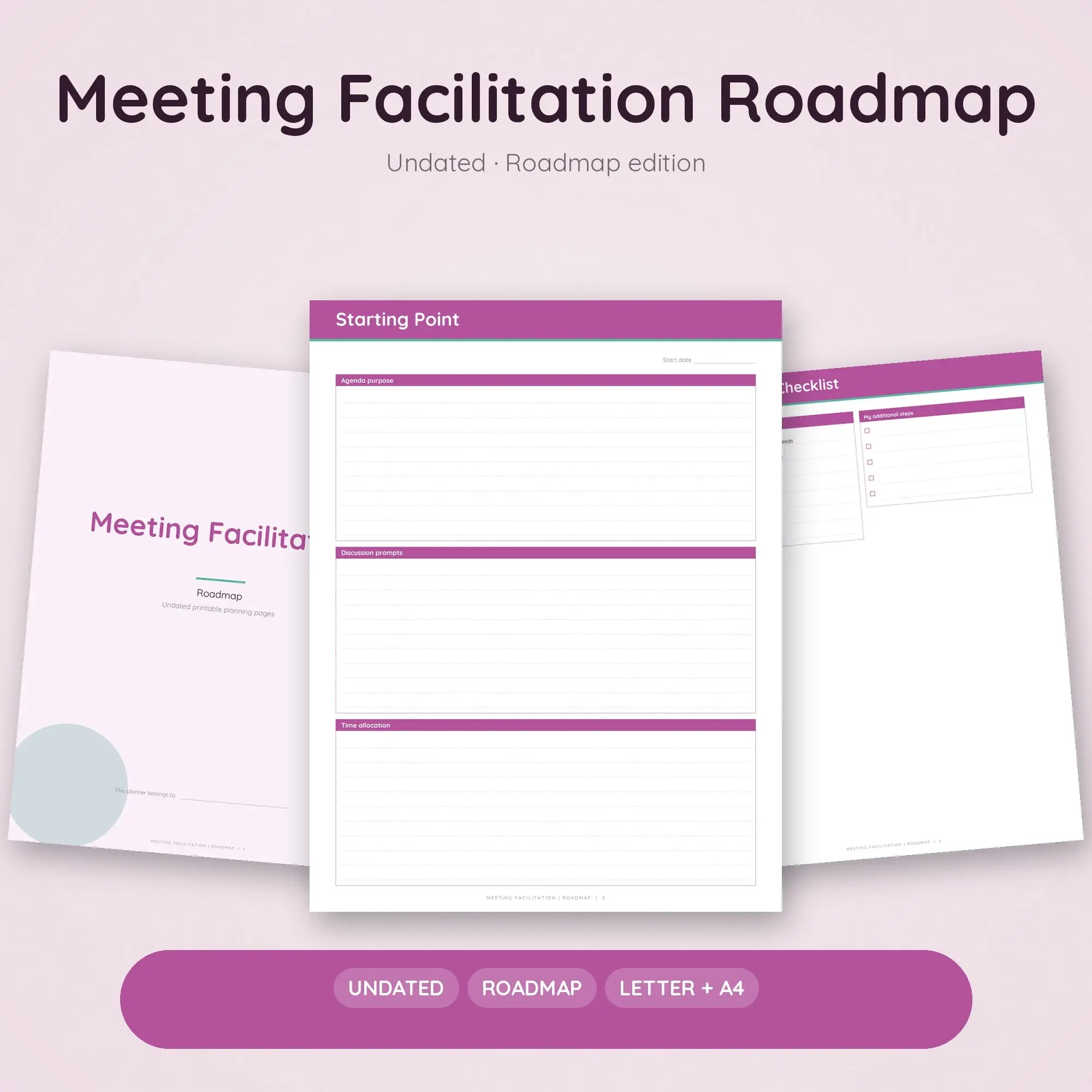 Meeting Facilitation Roadmap Planner PDF - Orchid preview